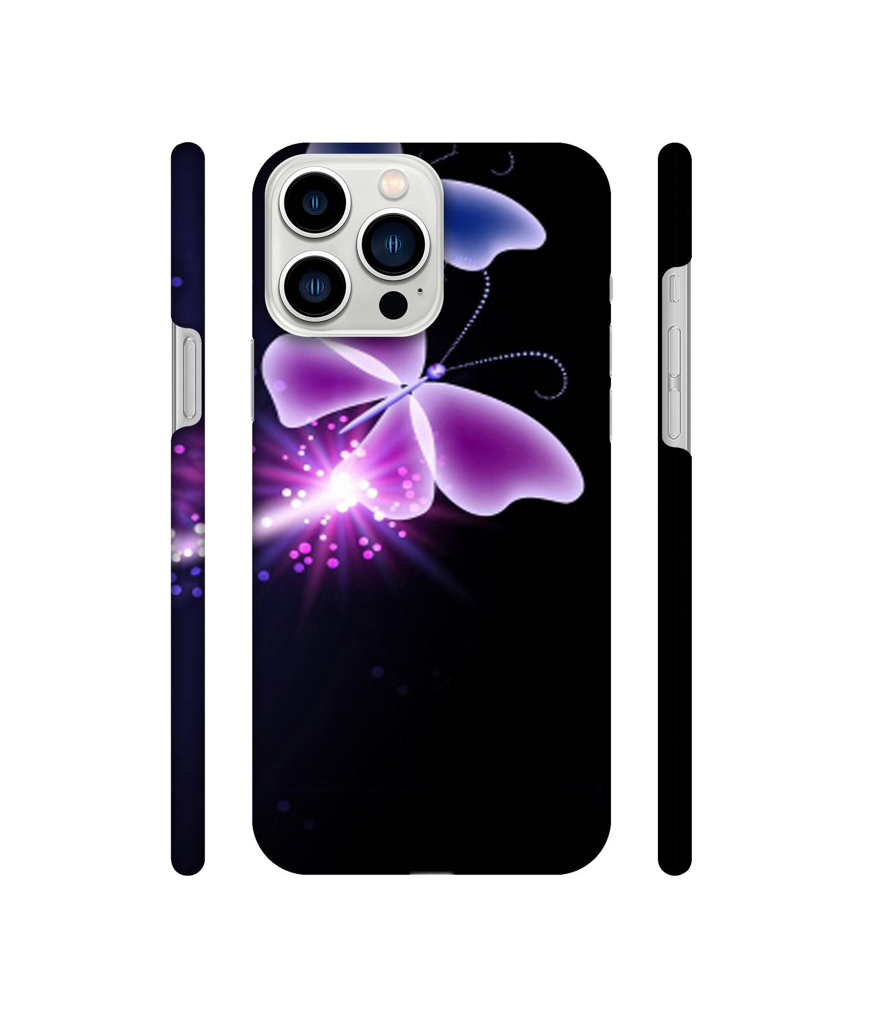 Neon Butterfly Light Abstract Shine Designer Hard Back Cover for Apple iPhone 13 Pro Max