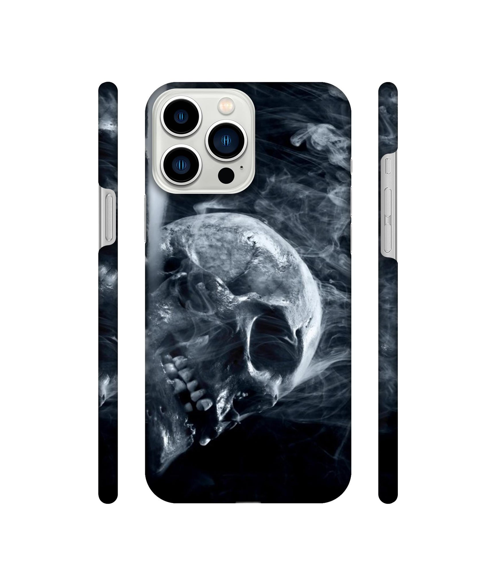 Skull Smoke Blue Scary Death Designer Hard Back Cover for Apple iPhone 13 Pro Max