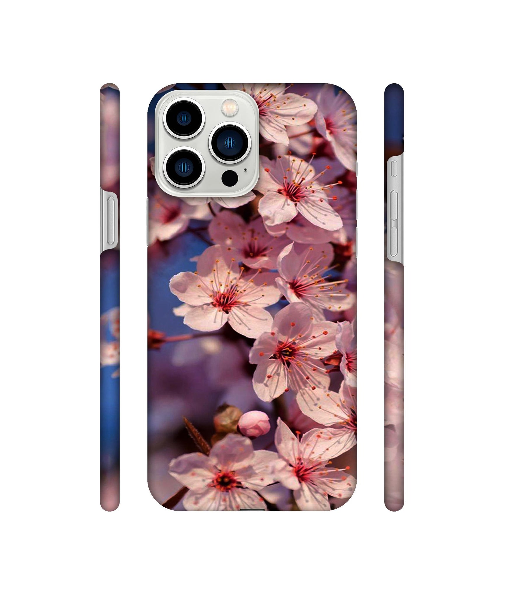 Pink Flowers Pattern Designer Hard Back Cover for Apple iPhone 13 Pro Max