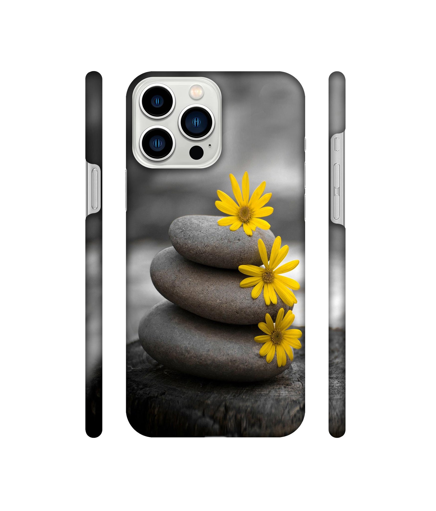 Stones And Flower Designer Hard Back Cover for Apple iPhone 13 Pro Max