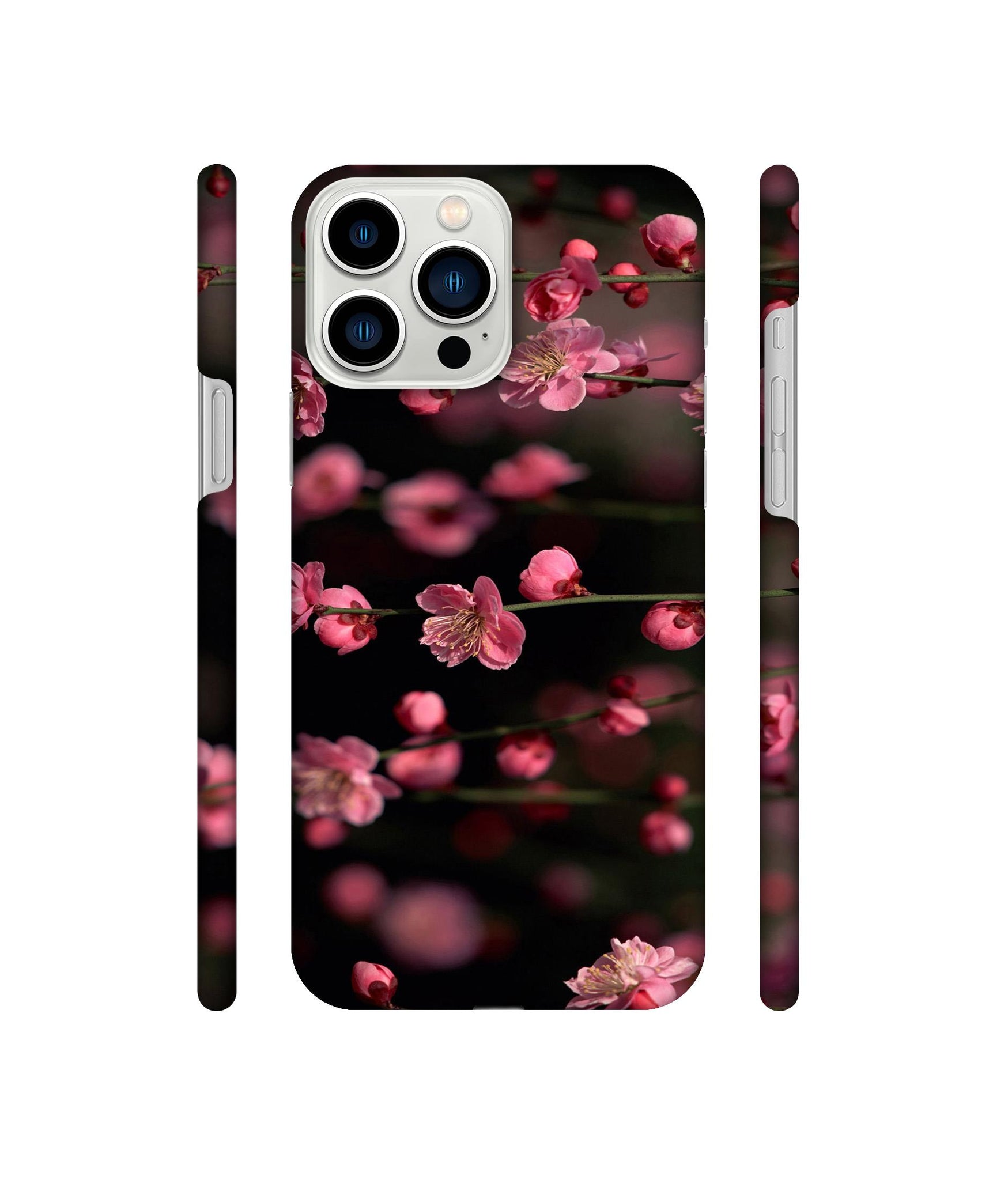 Pink Flowers Designer Hard Back Cover for Apple iPhone 13 Pro Max