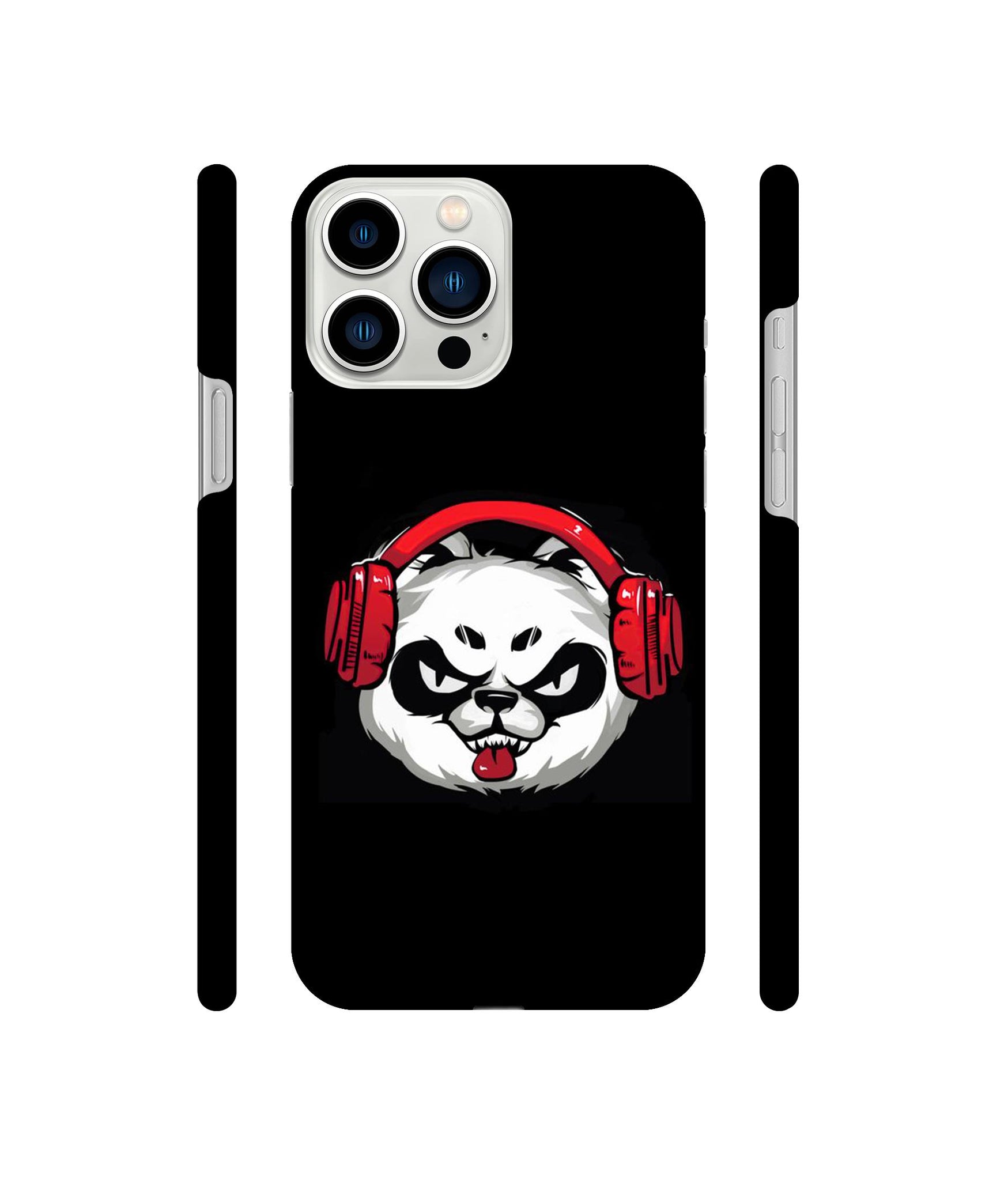 Panda With Headphone Designer Hard Back Cover for Apple iPhone 13 Pro Max