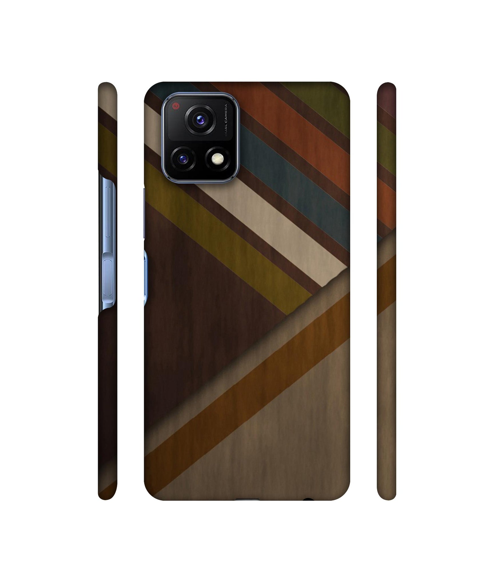 Colorful Wooden Pattern Designer Hard Back Cover for Vivo Y72 5G