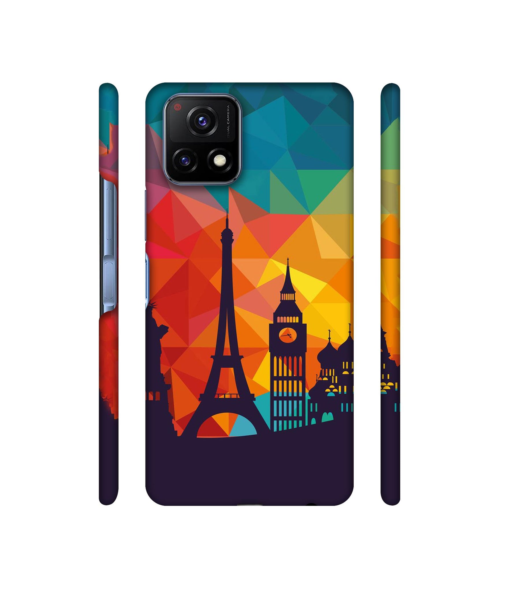 Colored Paris Designer Hard Back Cover for Vivo Y72 5G
