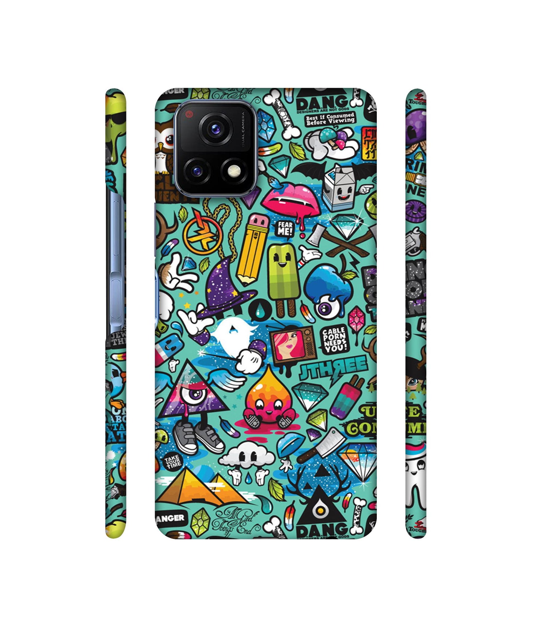 Crazy Designer Hard Back Cover for Vivo Y72 5G