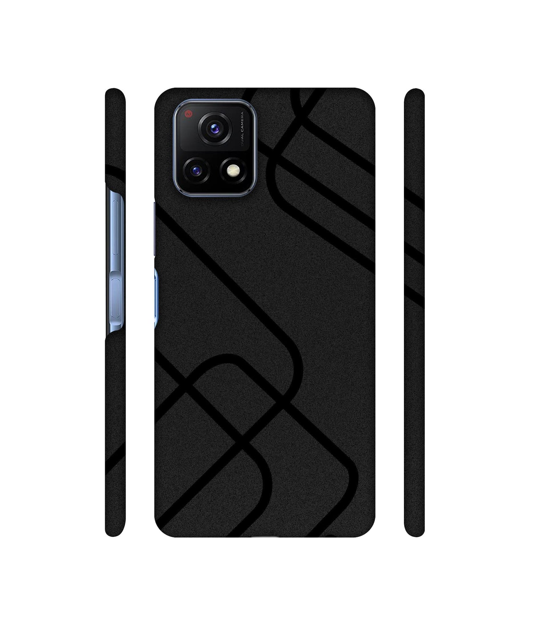 Zig-Zag Black Line Designer Hard Back Cover for Vivo Y72 5G