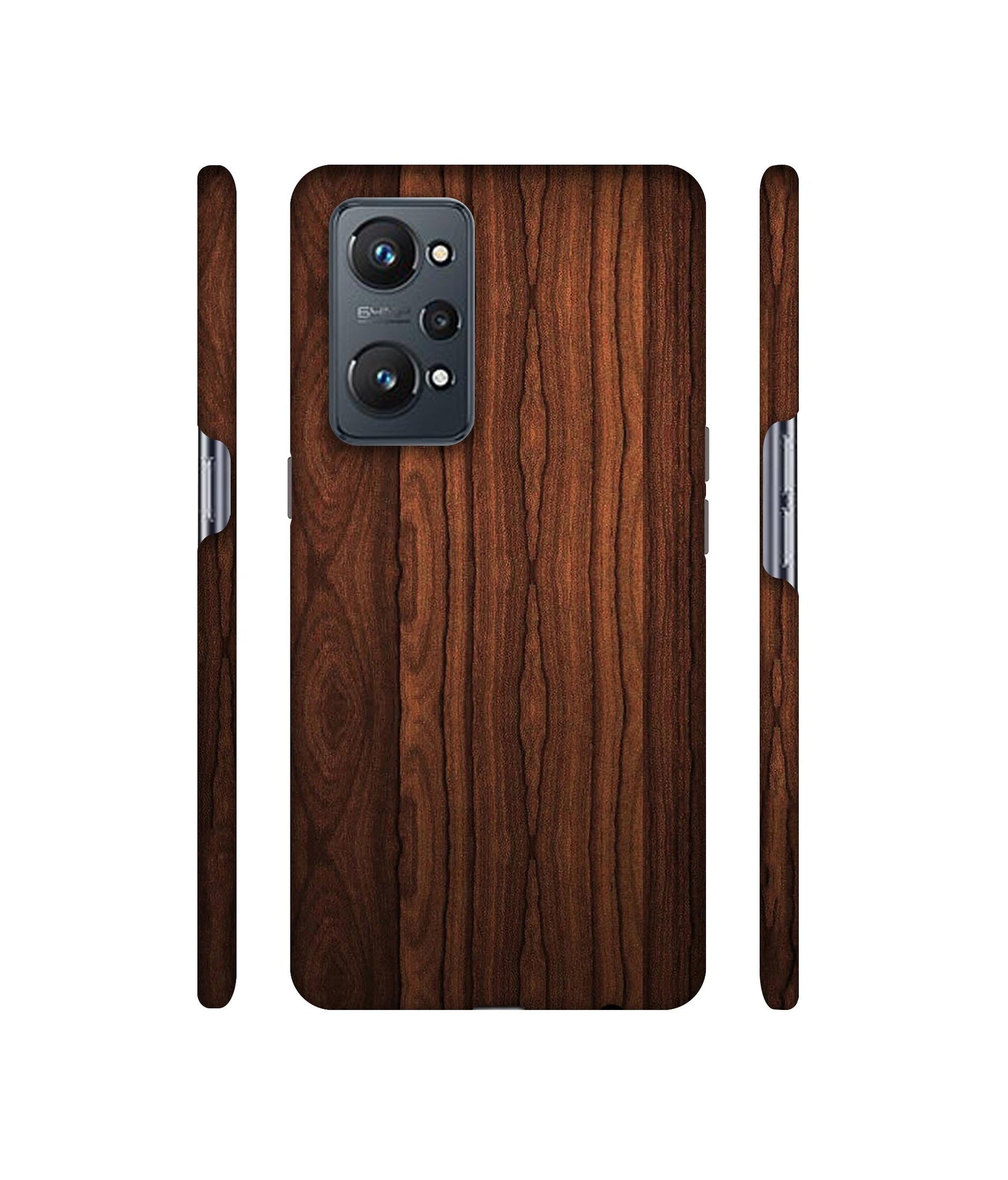 Brown Wooden Texture Designer Hard Back Cover for Realme GT Neo2