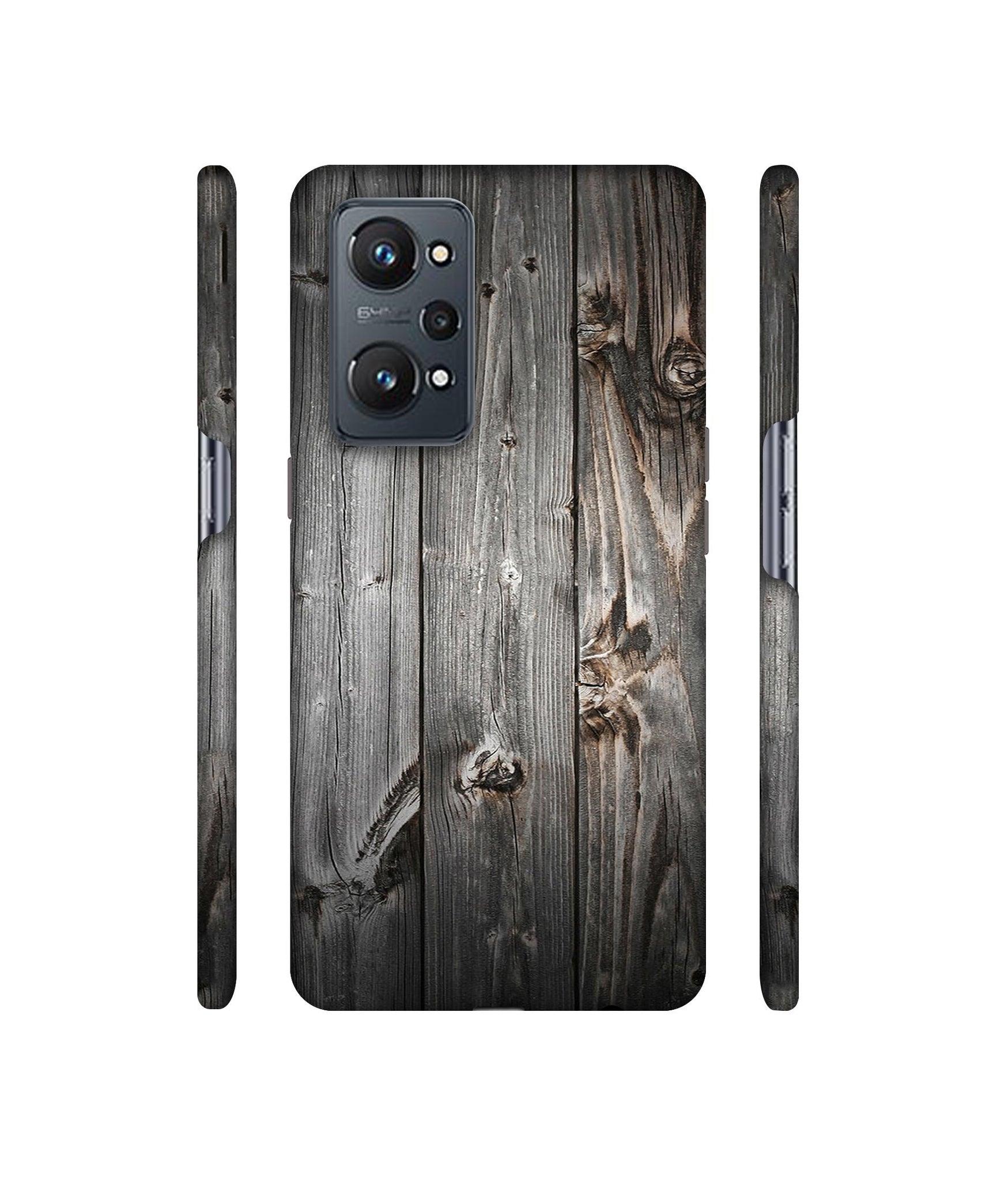 Grey Wooden Texture Designer Hard Back Cover for Realme GT Neo2
