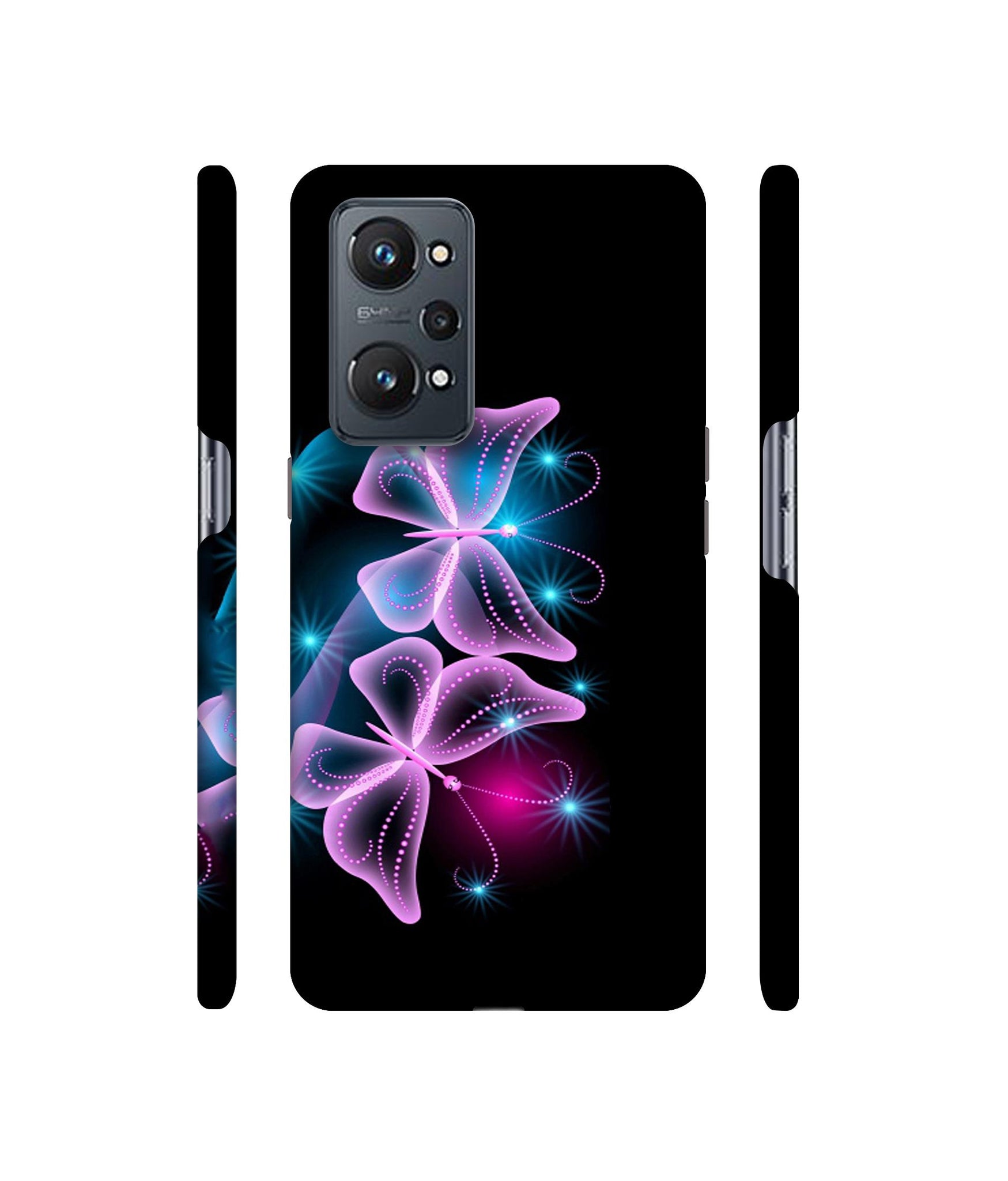 Butterflies Neon Light Designer Hard Back Cover for Realme GT Neo2