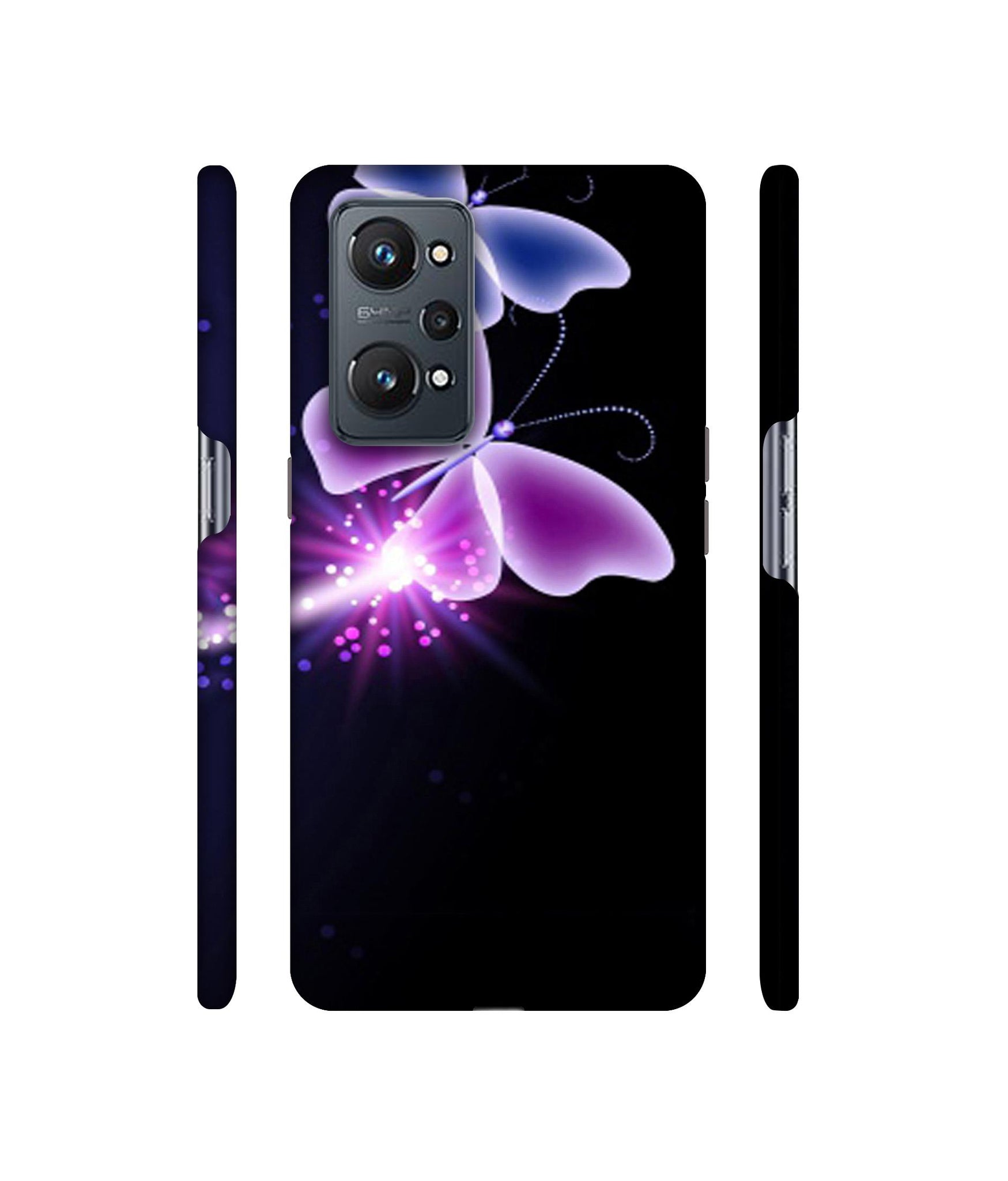 Neon Butterfly Light Abstract Shine Designer Hard Back Cover for Realme GT Neo2