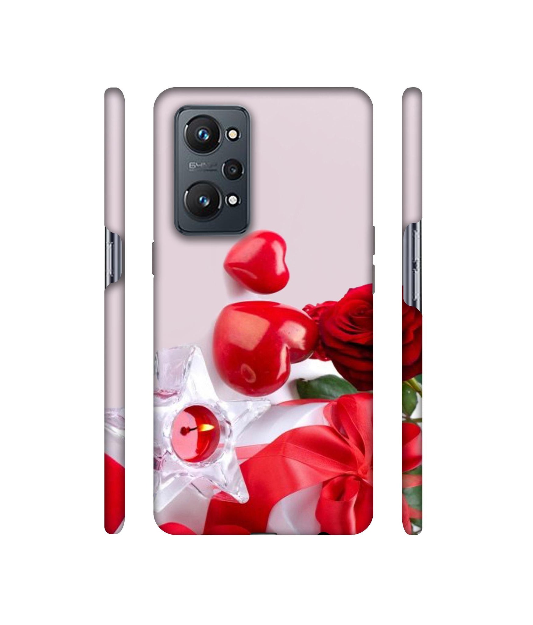 Red Rose Heart Valentines Couple Designer Hard Back Cover for Realme GT Neo2