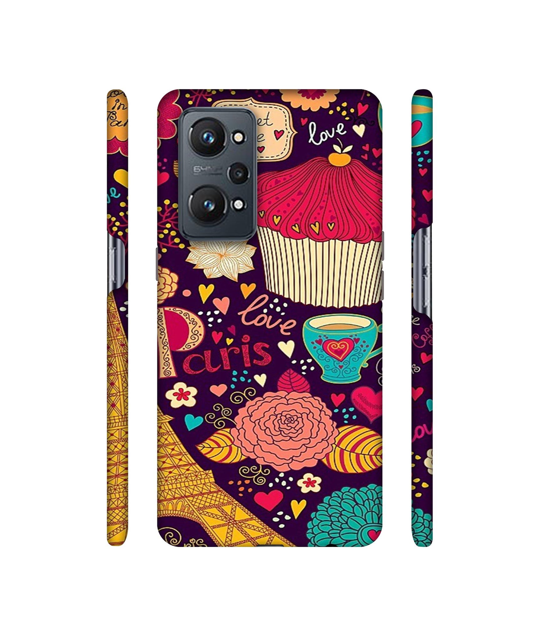 Paris Flower Love Designer Hard Back Cover for Realme GT Neo2
