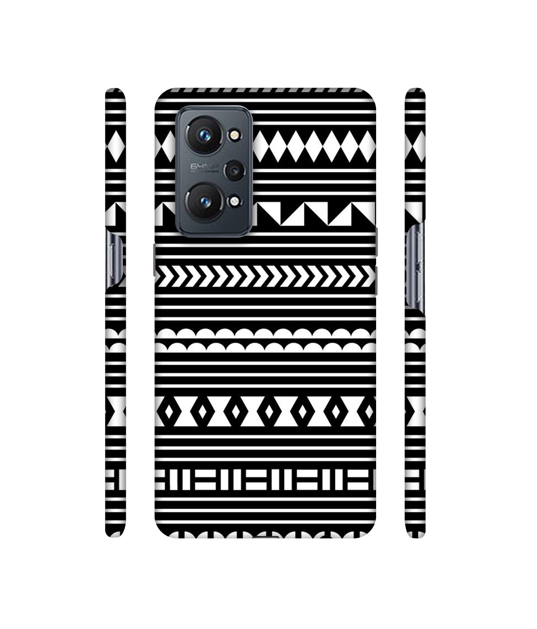 Black Pattern Designer Hard Back Cover for Realme GT Neo2