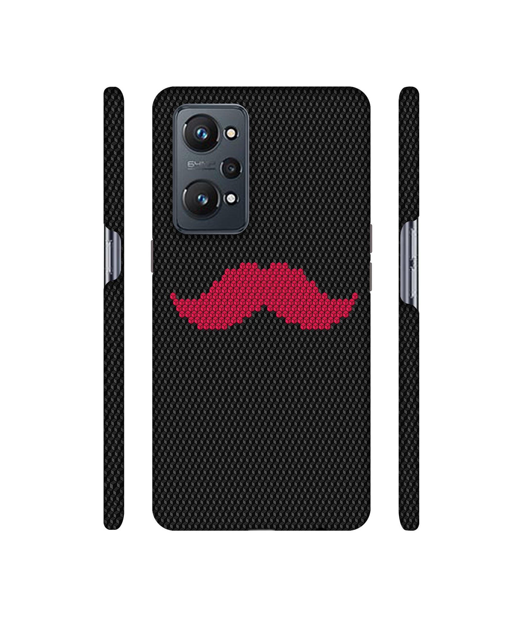 Pink Mustache Pattern Designer Hard Back Cover for Realme GT Neo2