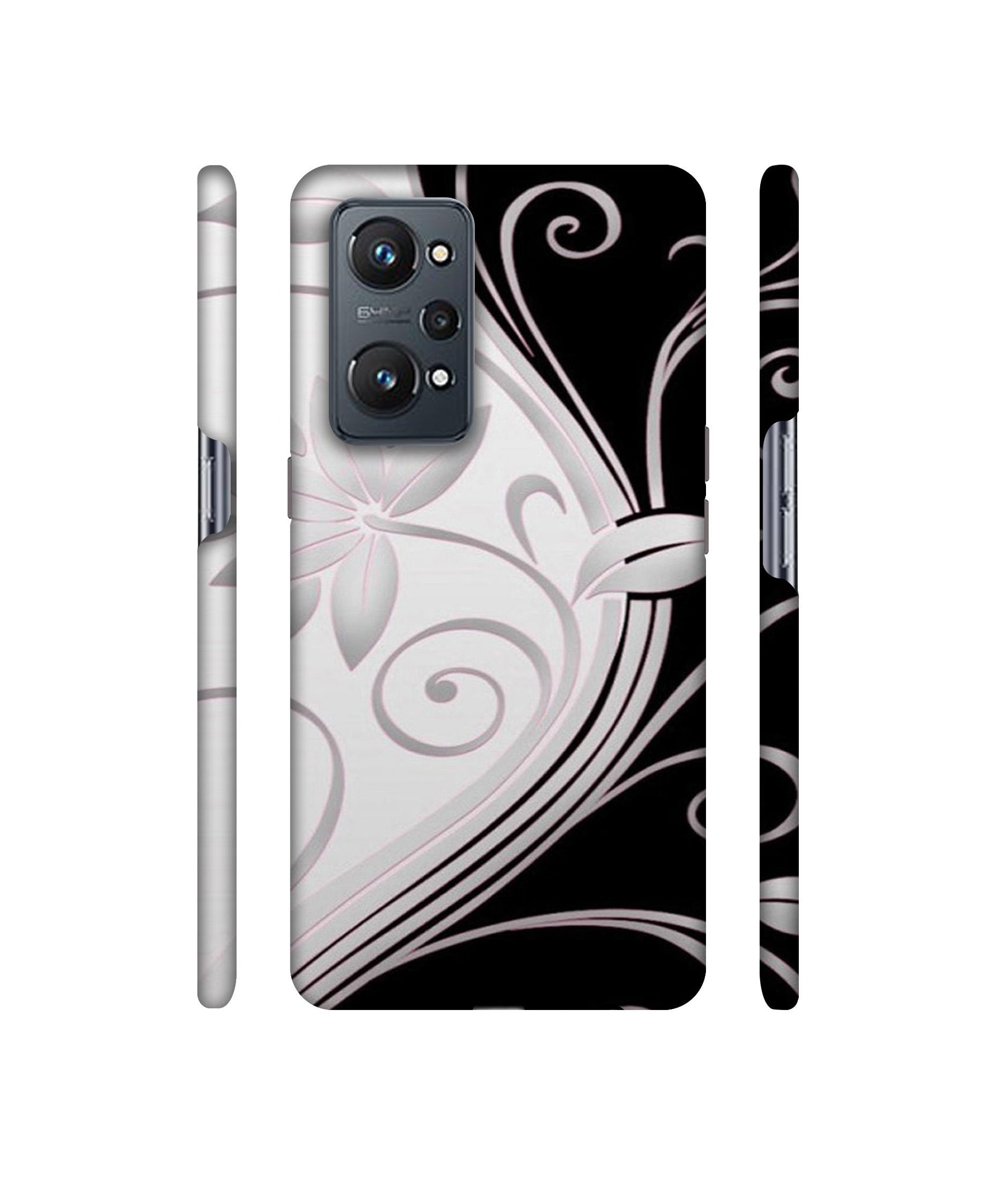 Black And White Flower Designer Hard Back Cover for Realme GT Neo2