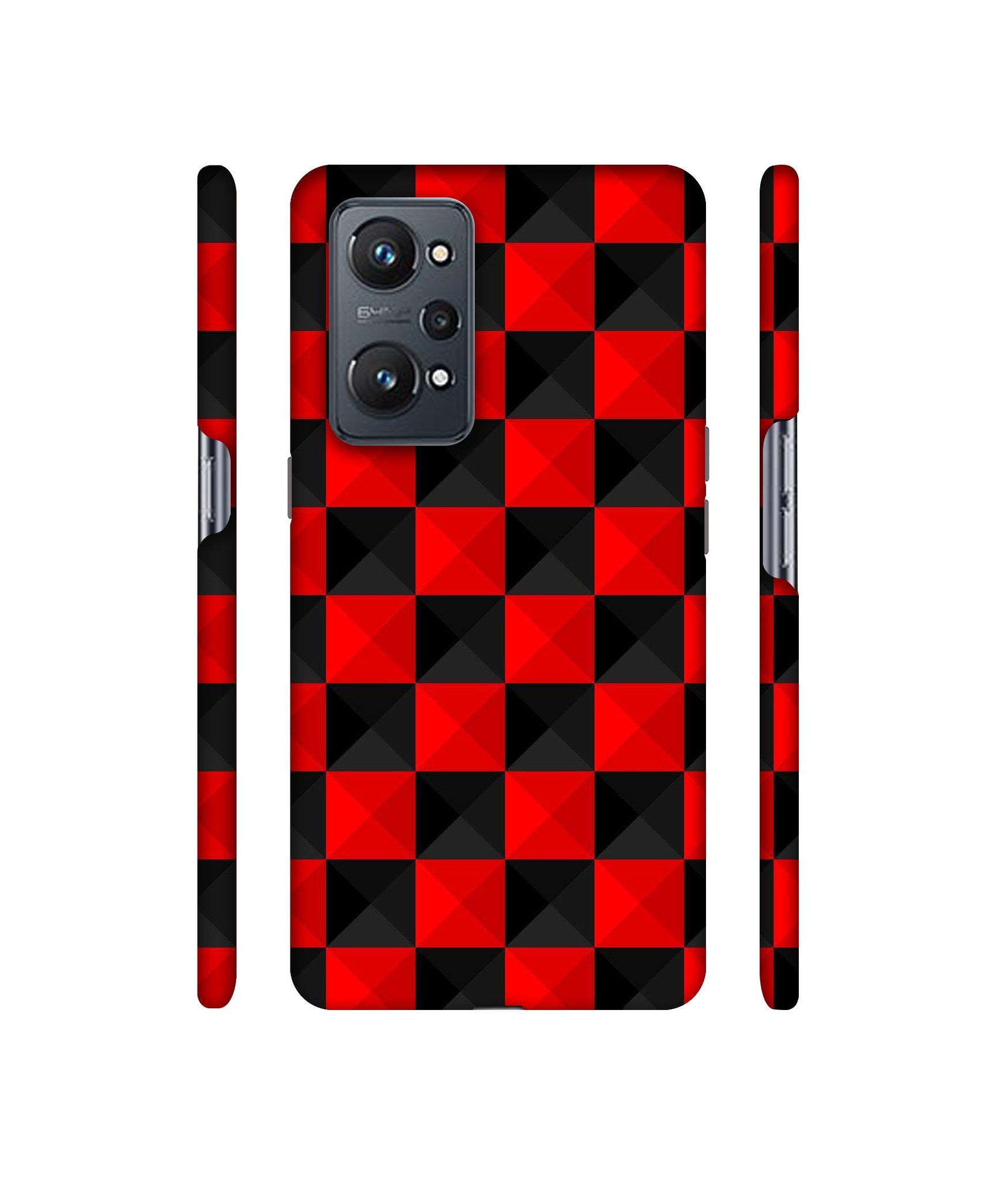 Red N Black Cubes Designer Hard Back Cover for Realme GT Neo2