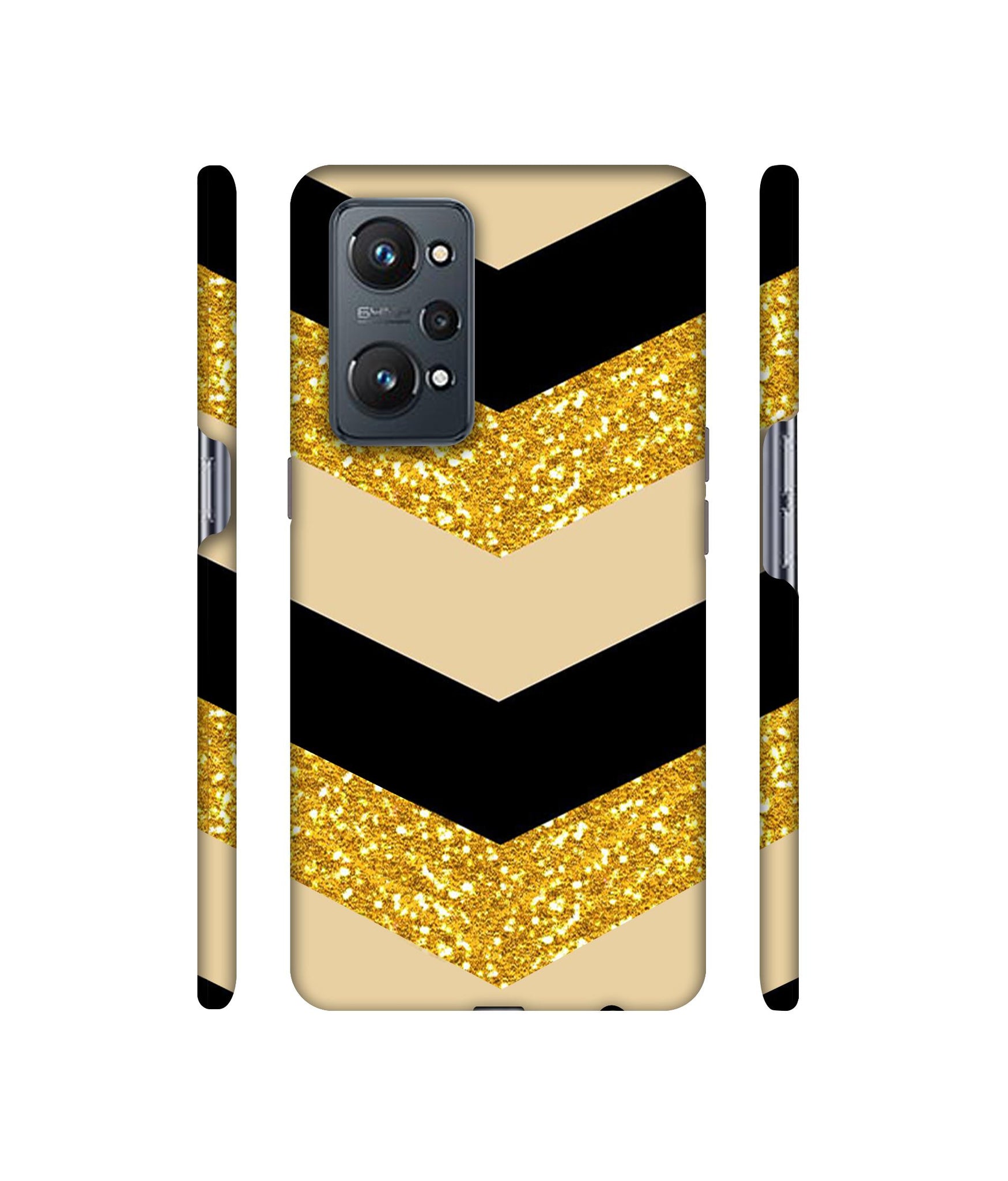Black & Gold Designer Hard Back Cover for Realme GT Neo2