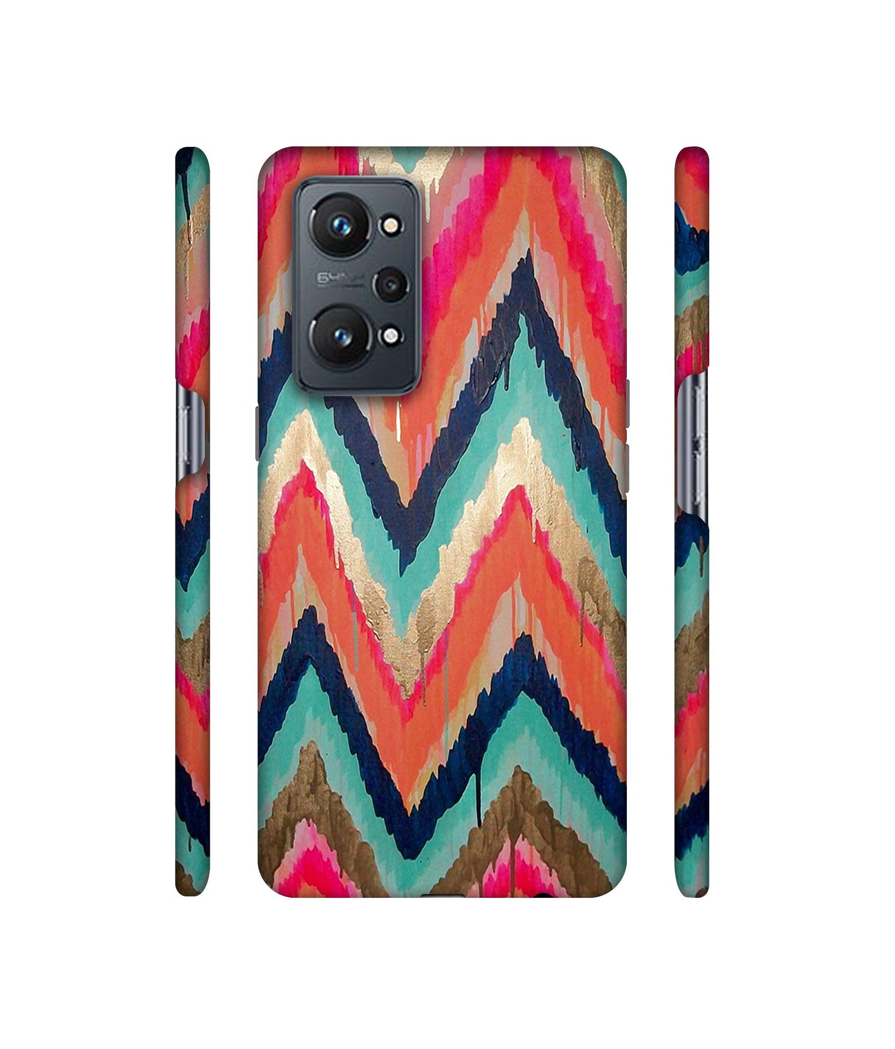 Colorful Zig-Zag Lines Art Designer Hard Back Cover for Realme GT Neo2