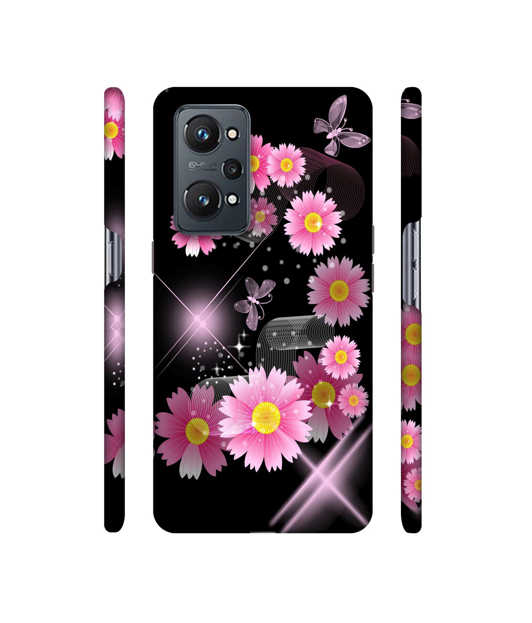 Pink Flower Designer Hard Back Cover for Realme GT Neo2