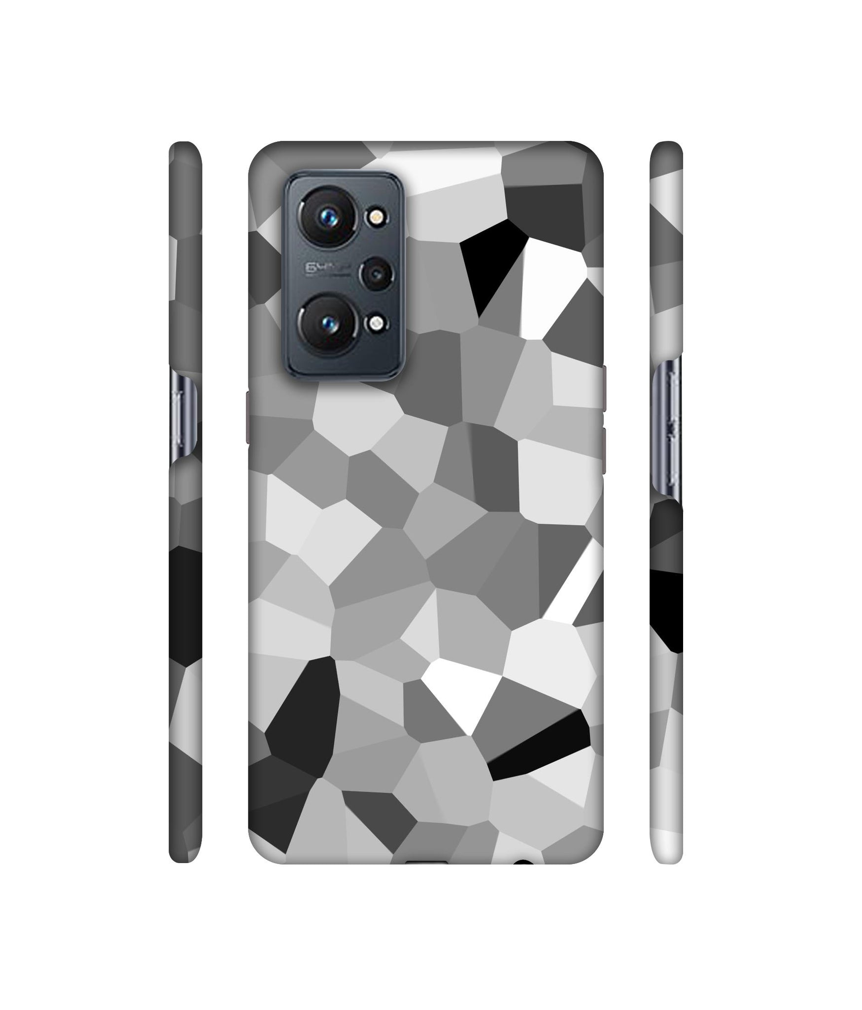 Black & White Mathematical Shape Designer Hard Back Cover for Realme GT Neo2