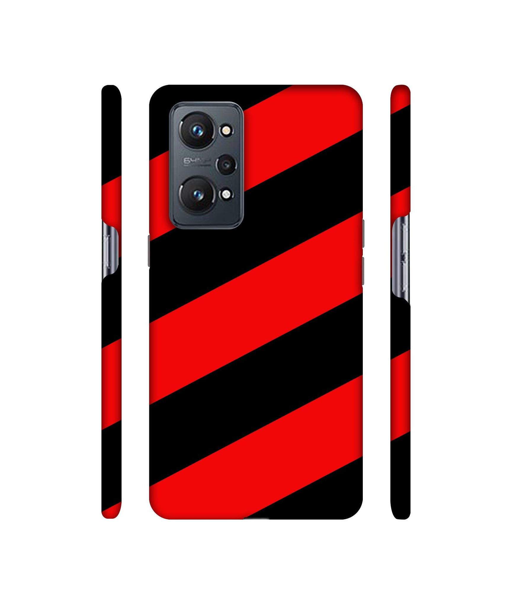 Red and Black Line Designer Hard Back Cover for Realme GT Neo2