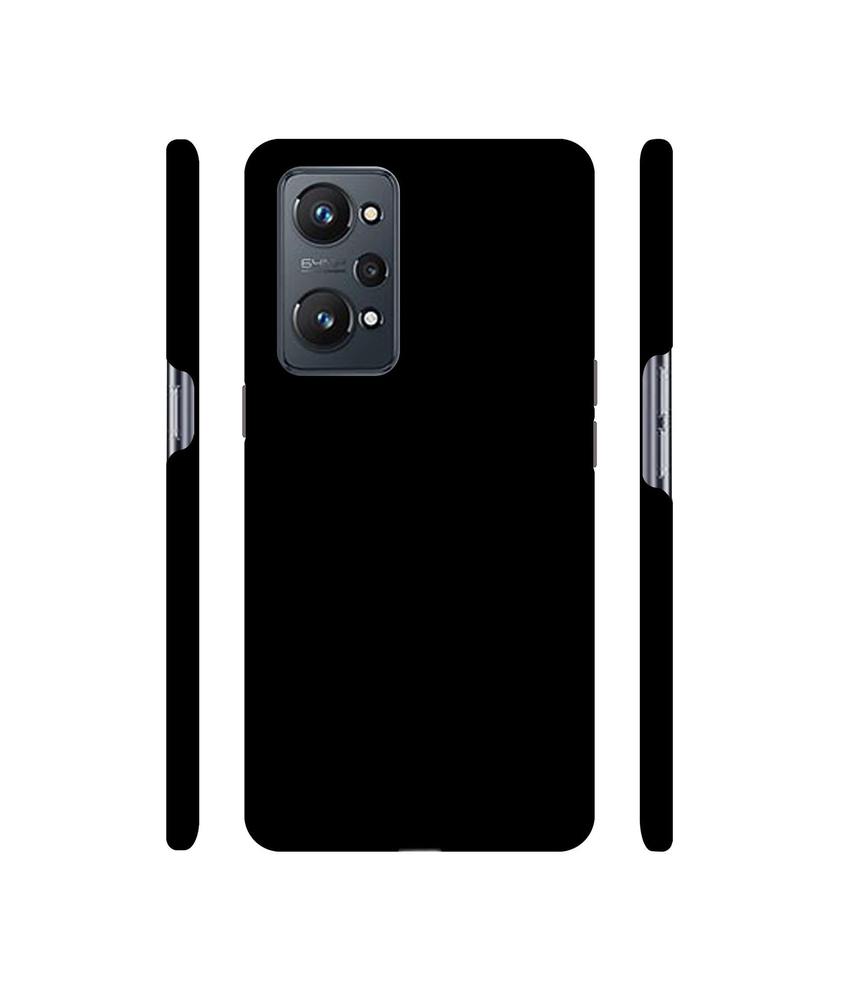 Solid Black Designer Hard Back Cover for Realme GT Neo2