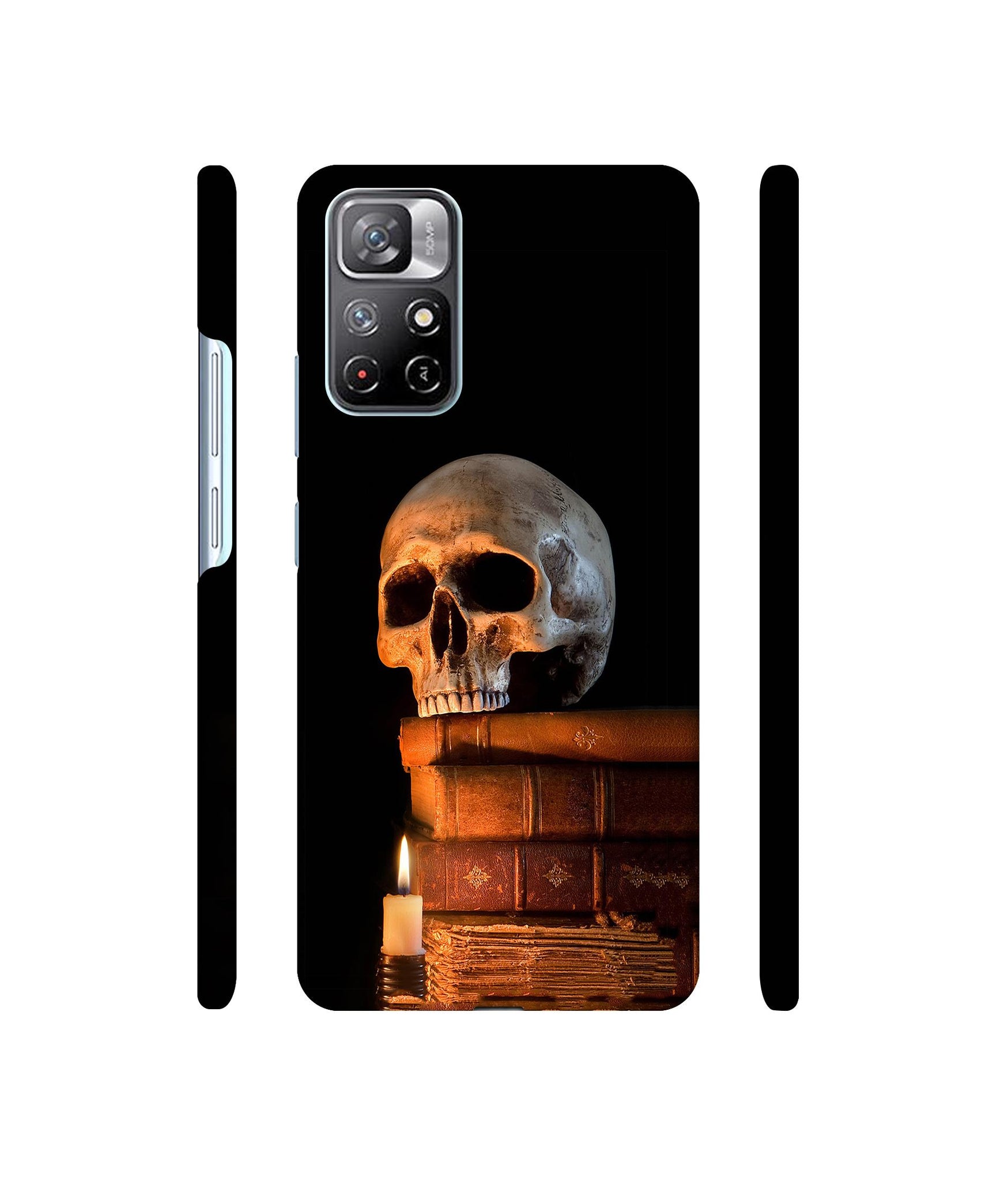 Skull Magic Candles Books Designer Hard Back Cover for Mi Redmi Note 11T 5G / Poco M4 Pro 5G