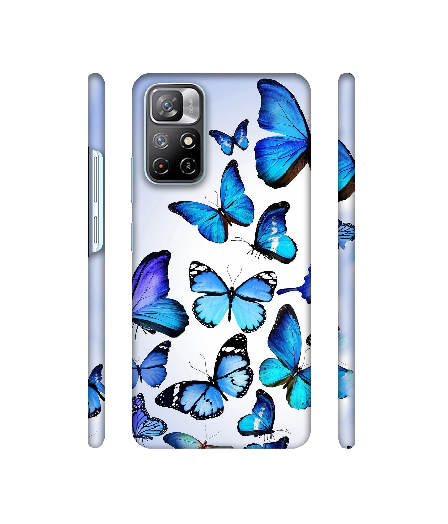 Colorful Flying Butterfly Designer Hard Back Cover for Mi Redmi Note 11T 5G / Poco M4 Pro 5G