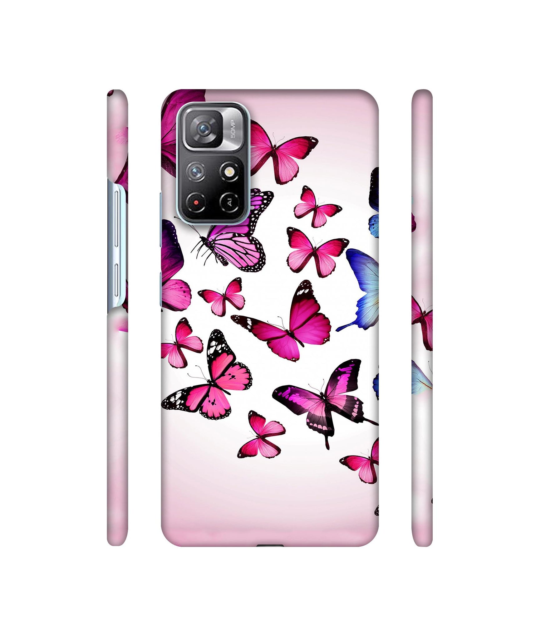 Flying Colorful Butterfly Designer Hard Back Cover for Mi Redmi Note 11T 5G / Poco M4 Pro 5G