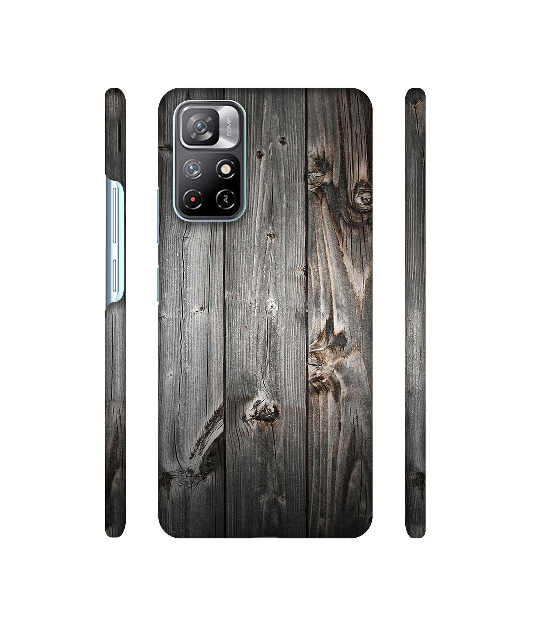 Grey Wooden Texture Designer Hard Back Cover for Mi Redmi Note 11T 5G / Poco M4 Pro 5G