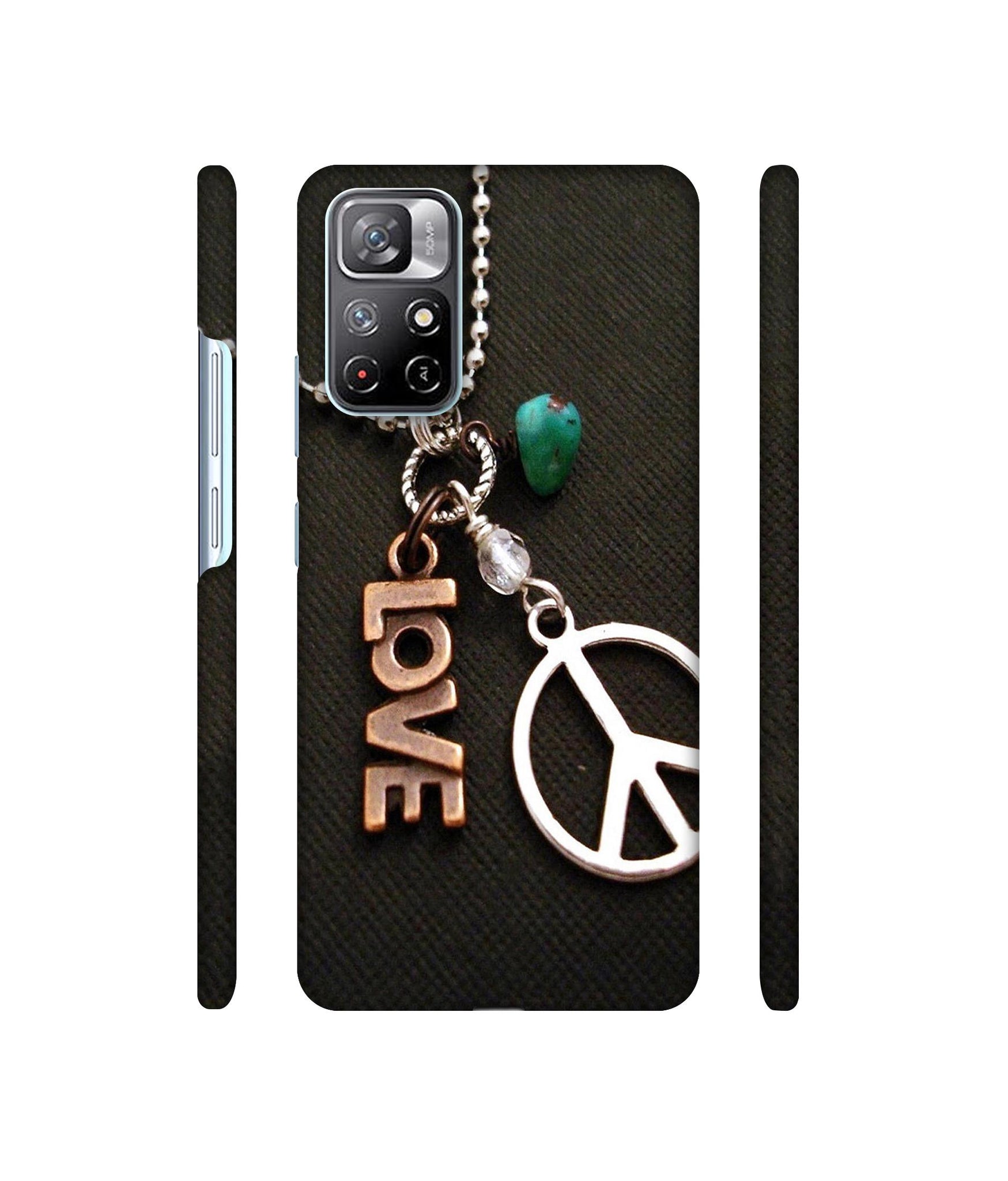 Love and Peace Designer Hard Back Cover for Mi Redmi Note 11T 5G / Poco M4 Pro 5G