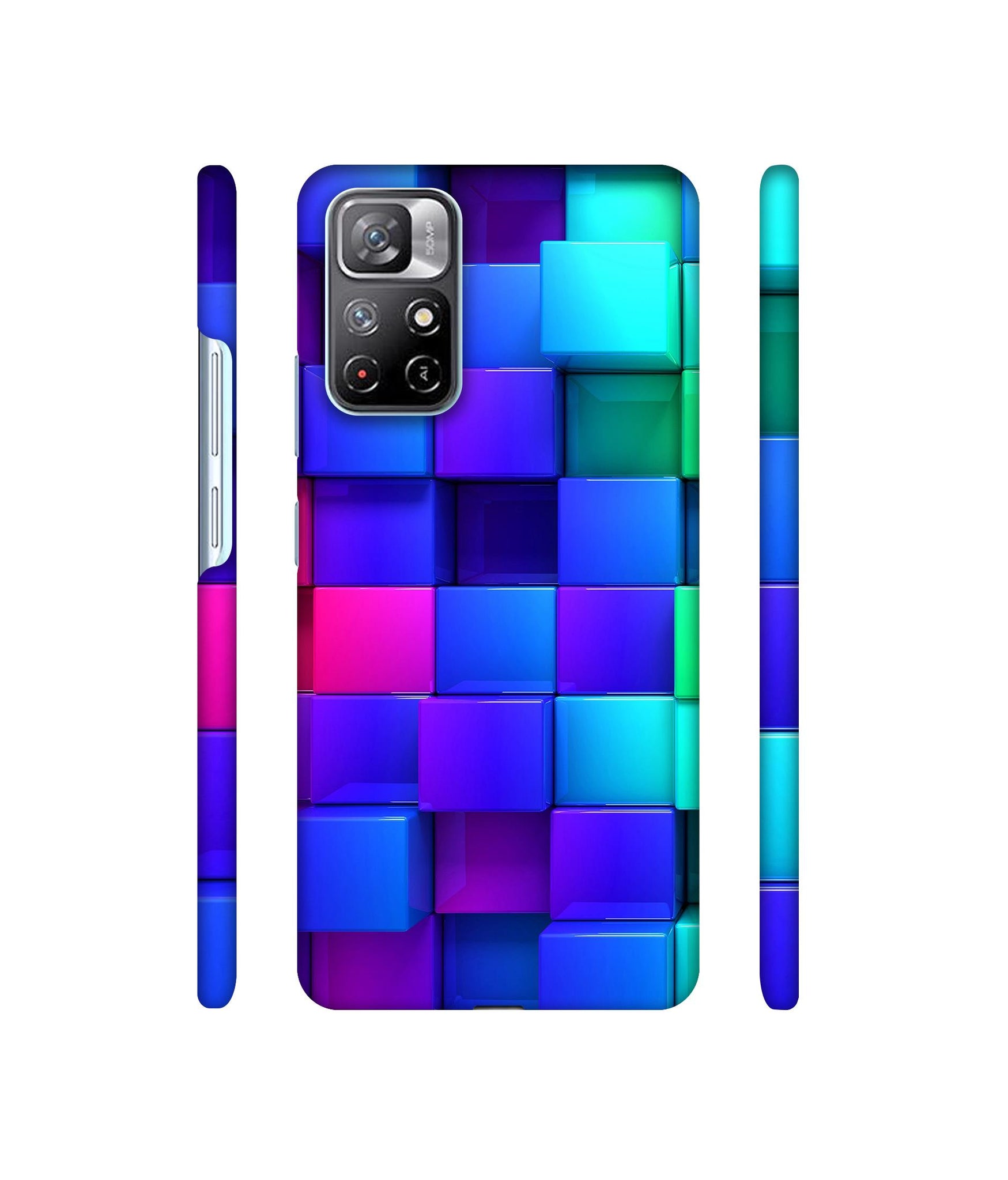 Blocks Rainbow 3D Graphics Designer Hard Back Cover for Mi Redmi Note 11T 5G / Poco M4 Pro 5G