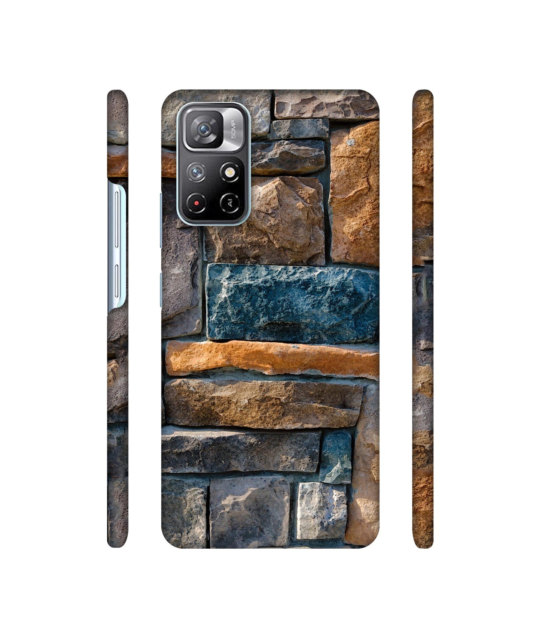 Decorative Stone Cladding Designer Hard Back Cover for Mi Redmi Note 11T 5G / Poco M4 Pro 5G