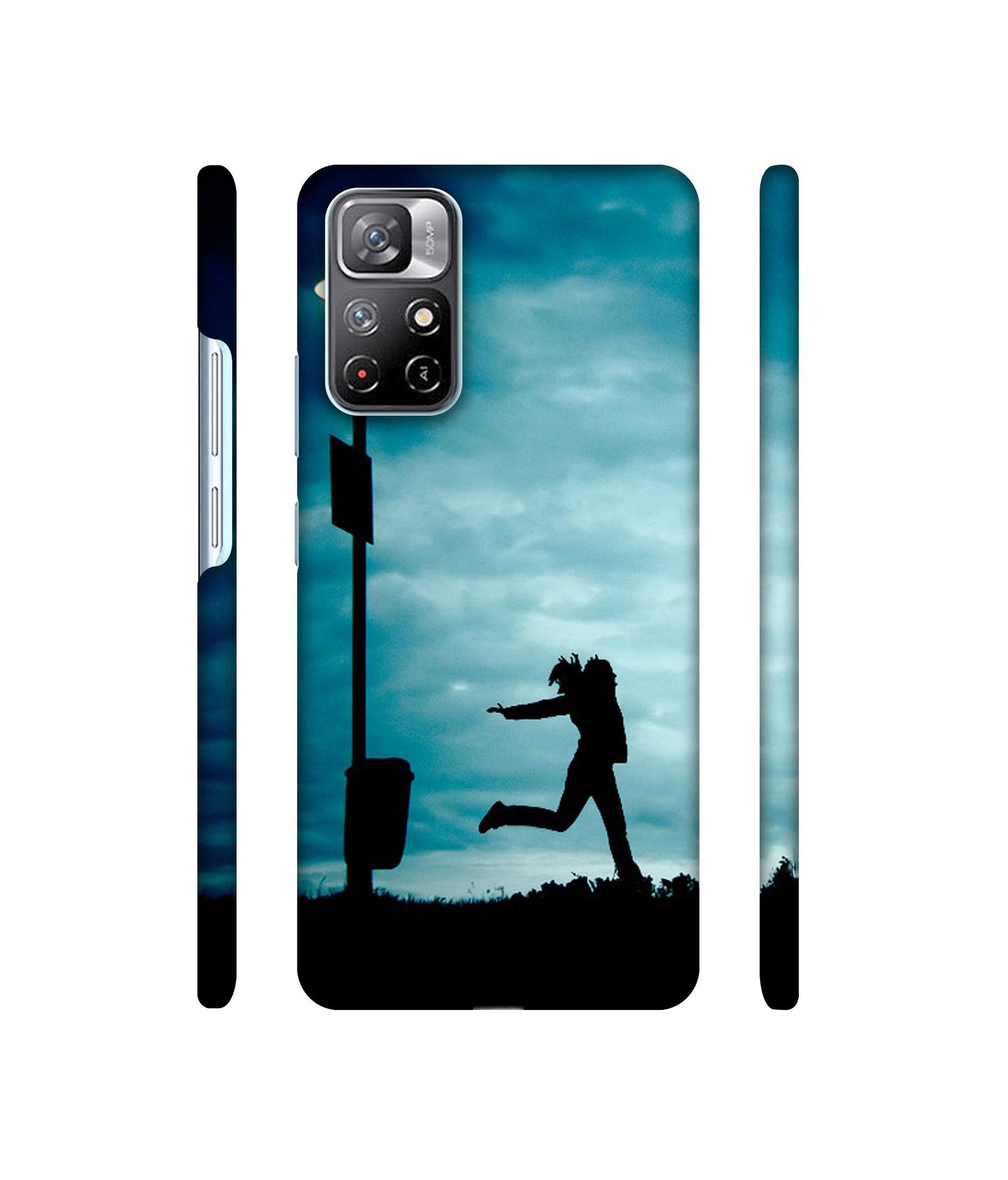 Girl Running At Night Designer Hard Back Cover for Mi Redmi Note 11T 5G / Poco M4 Pro 5G