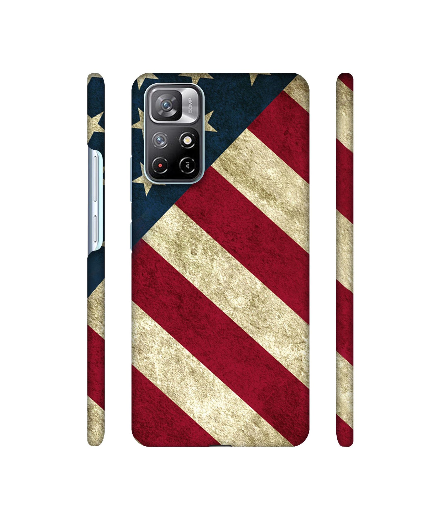 USA Flag Designer Hard Back Cover for Mi Redmi Note 11T 5G / Poco M4 Pro 5G
