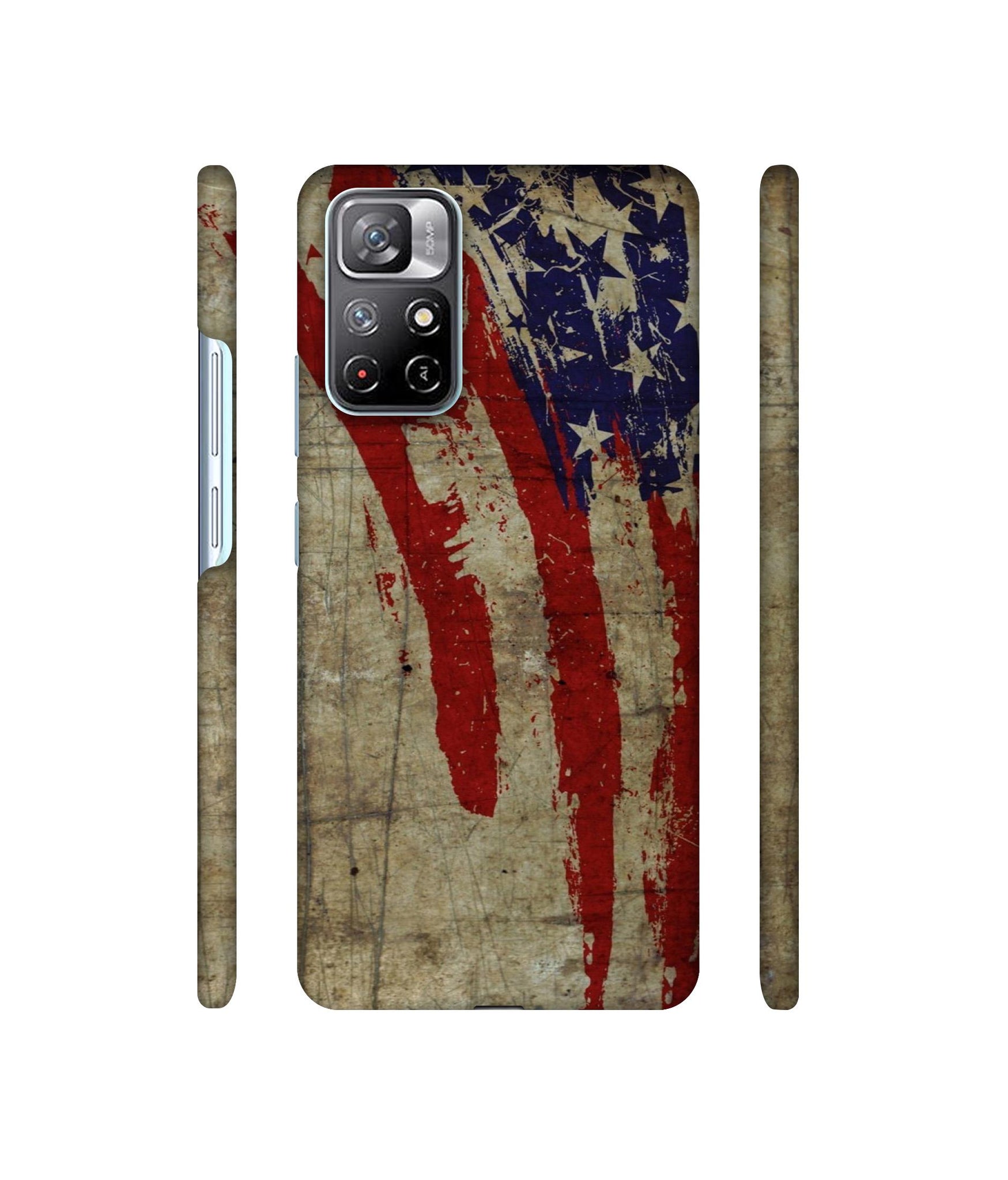 Vintage American Flag Designer Hard Back Cover for Mi Redmi Note 11T 5G / Poco M4 Pro 5G
