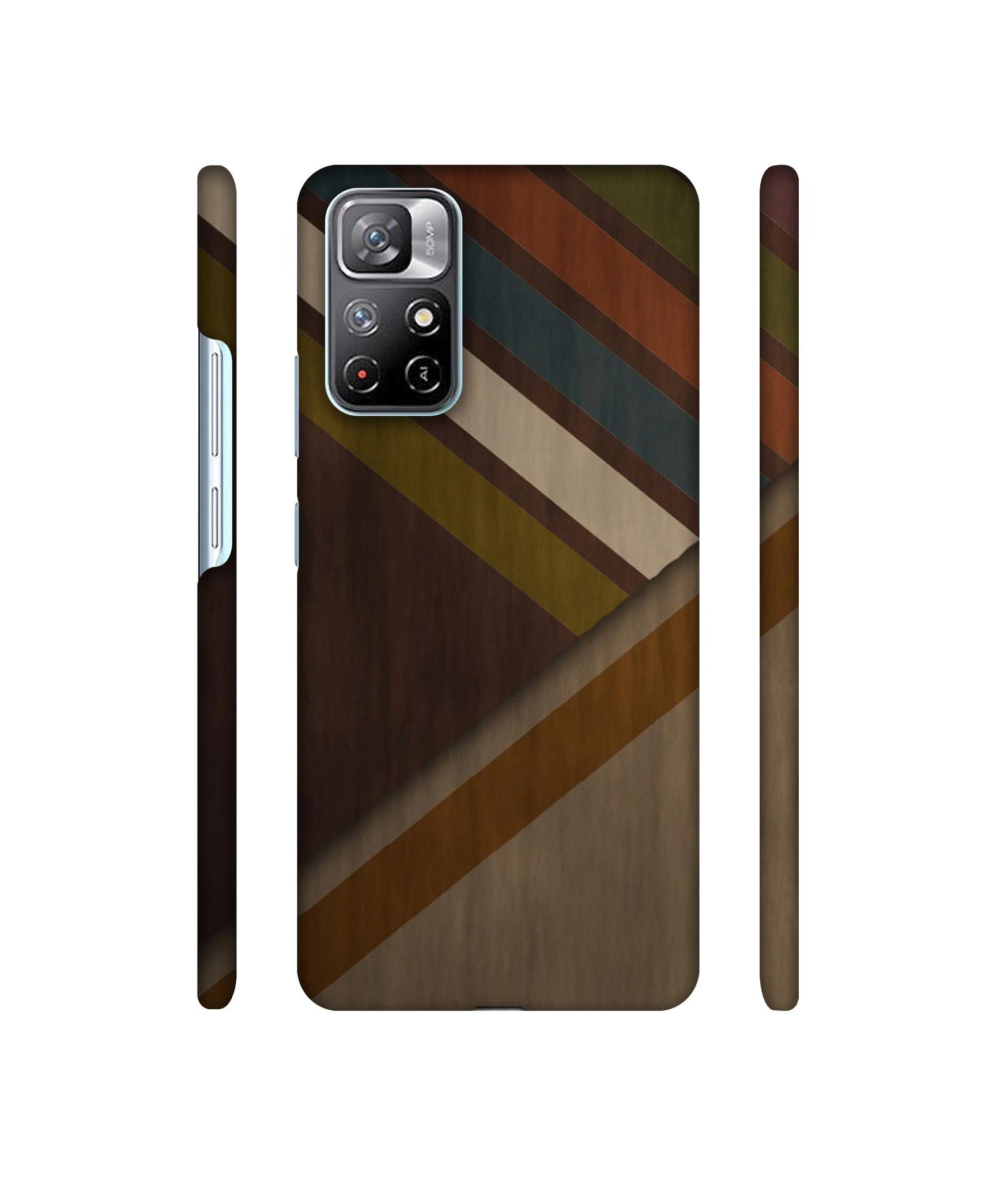 Colorful Wooden Pattern Designer Hard Back Cover for Mi Redmi Note 11T 5G / Poco M4 Pro 5G