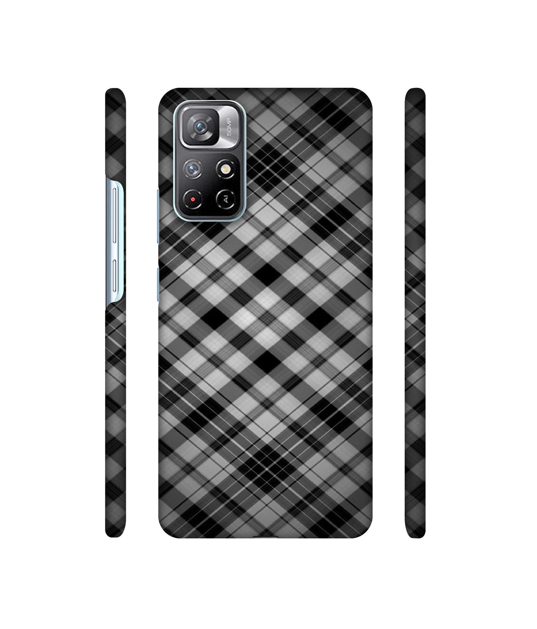 Black Stripes Pattern Designer Hard Back Cover for Mi Redmi Note 11T 5G / Poco M4 Pro 5G