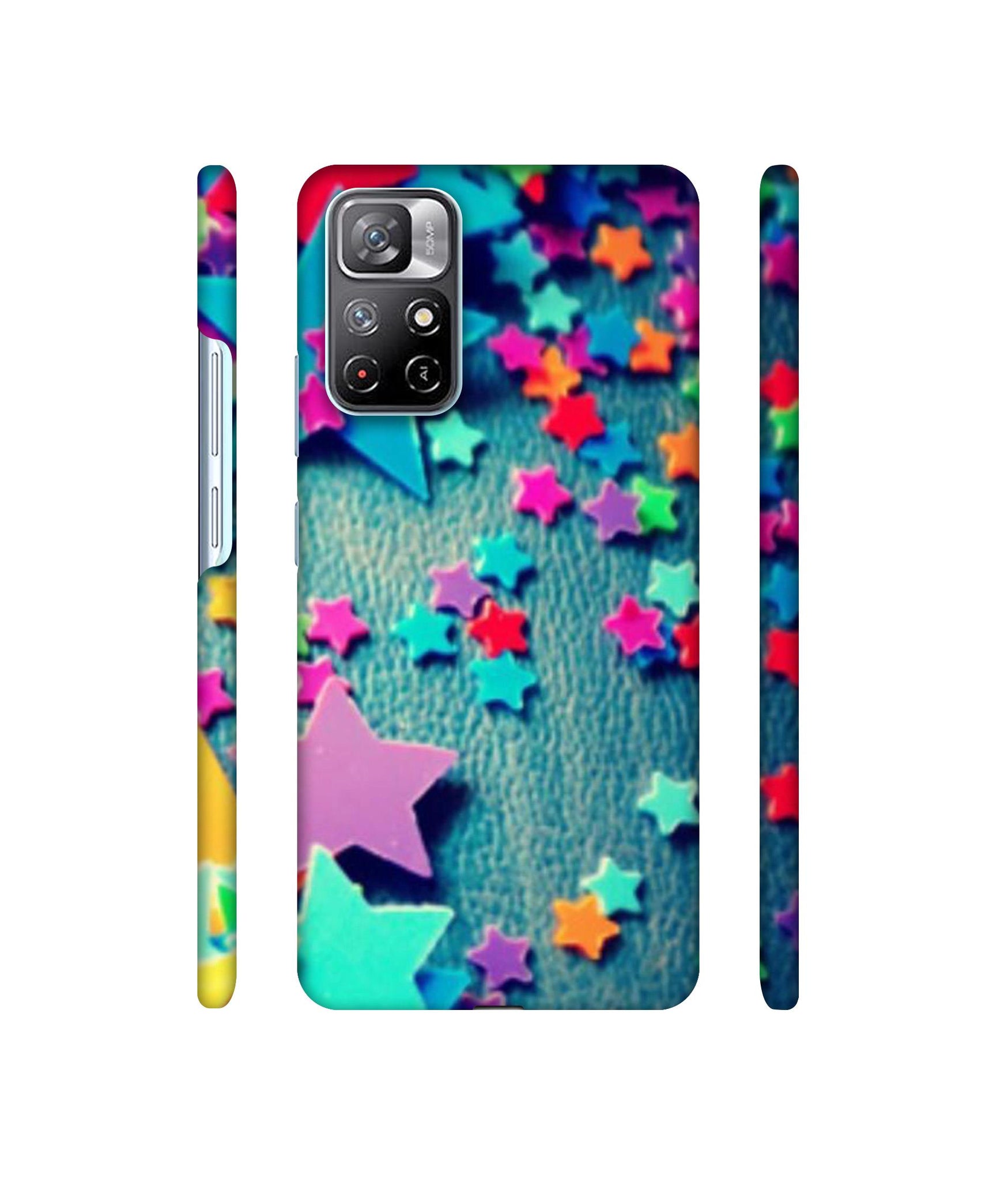 Colorful Stars Designer Hard Back Cover for Mi Redmi Note 11T 5G / Poco M4 Pro 5G