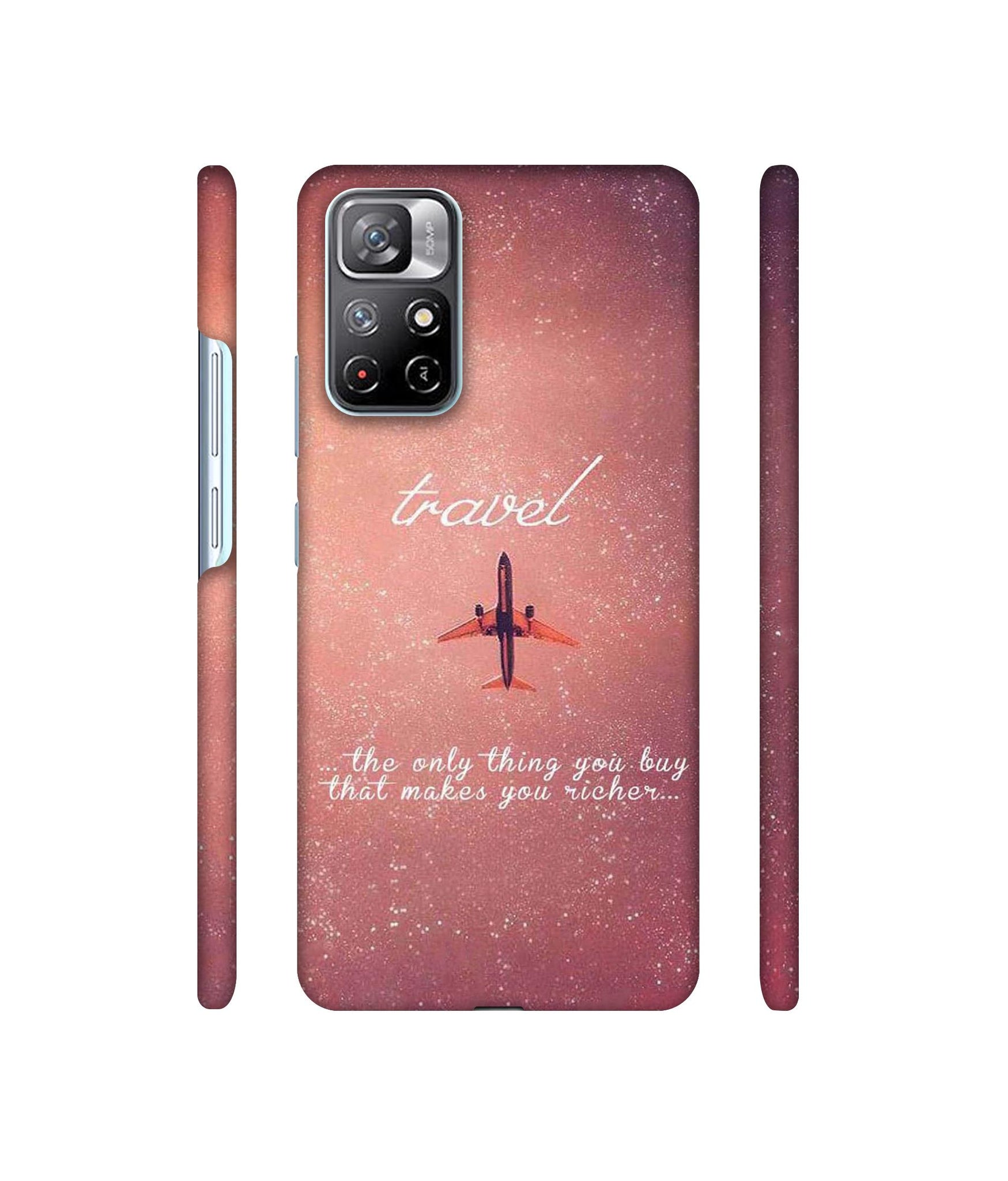 Travel with Plane Designer Hard Back Cover for Mi Redmi Note 11T 5G / Poco M4 Pro 5G