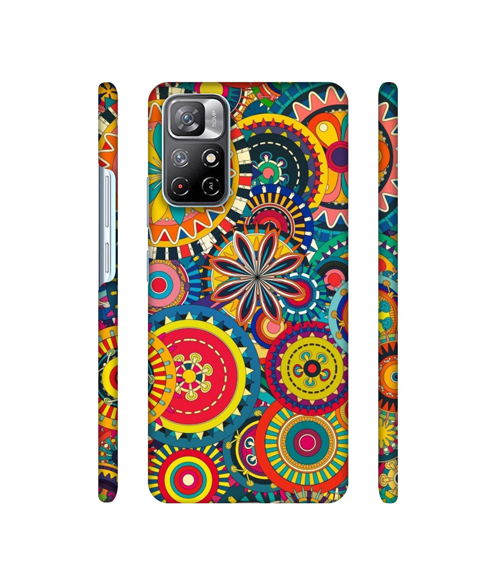 Ring Pattern Print Designer Hard Back Cover for Mi Redmi Note 11T 5G / Poco M4 Pro 5G