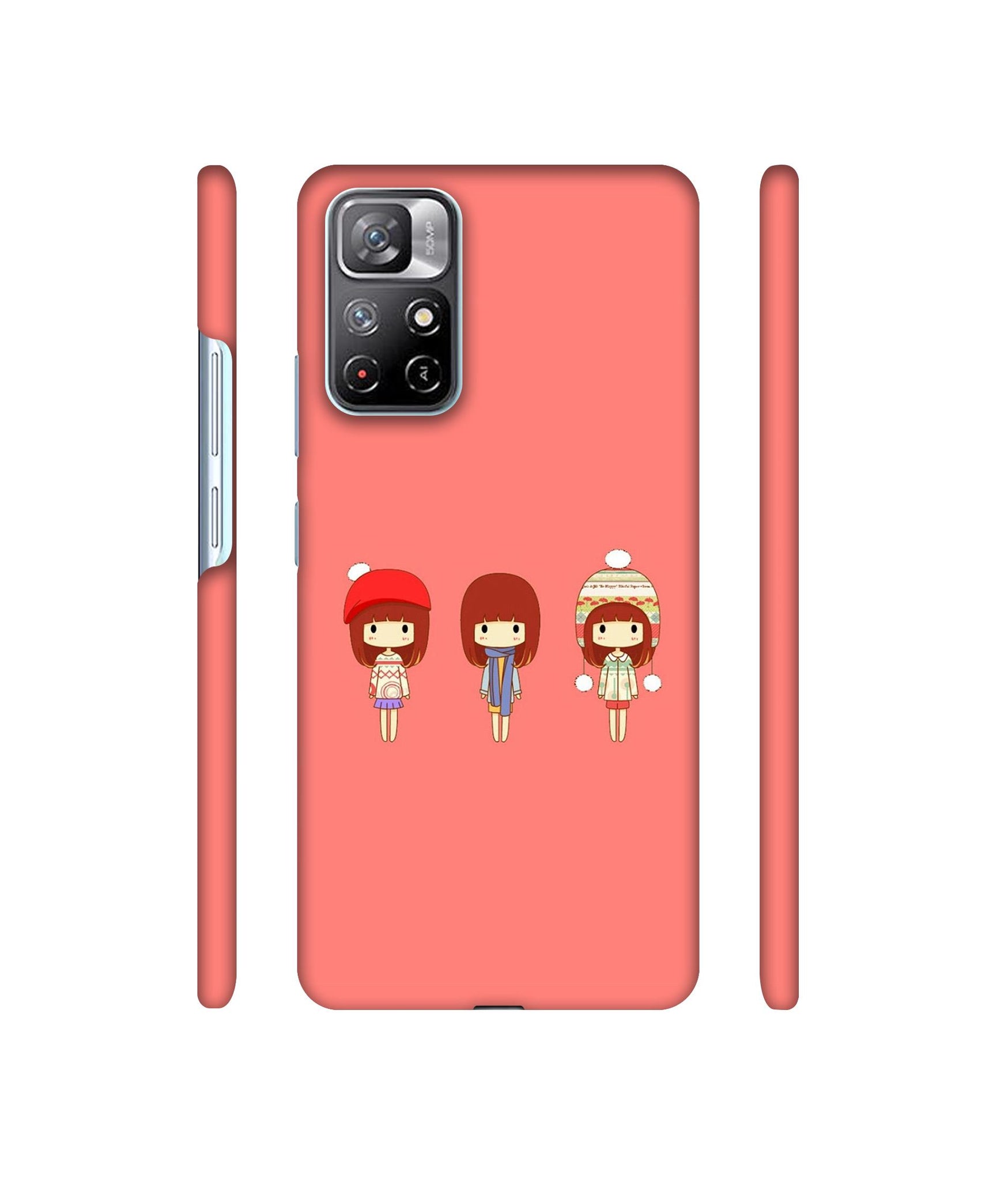 Cute Girls Designer Hard Back Cover for Mi Redmi Note 11T 5G / Poco M4 Pro 5G