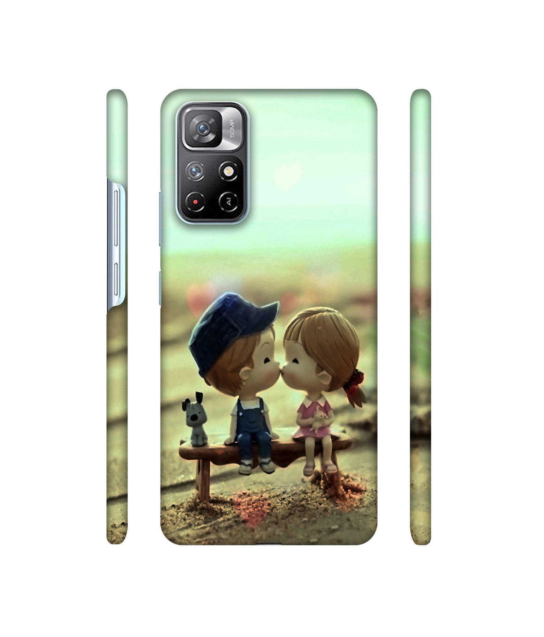Love Couples Pattern Designer Hard Back Cover for Mi Redmi Note 11T 5G / Poco M4 Pro 5G