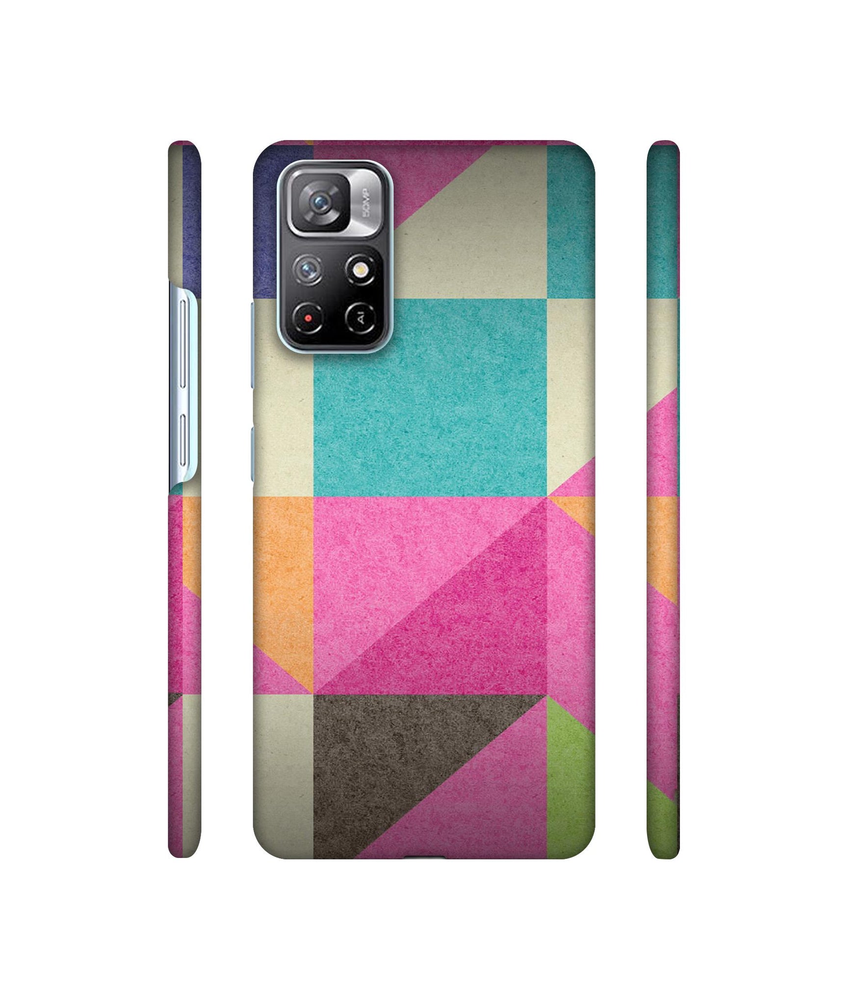 Pink Cyan Designer Hard Back Cover for Mi Redmi Note 11T 5G / Poco M4 Pro 5G