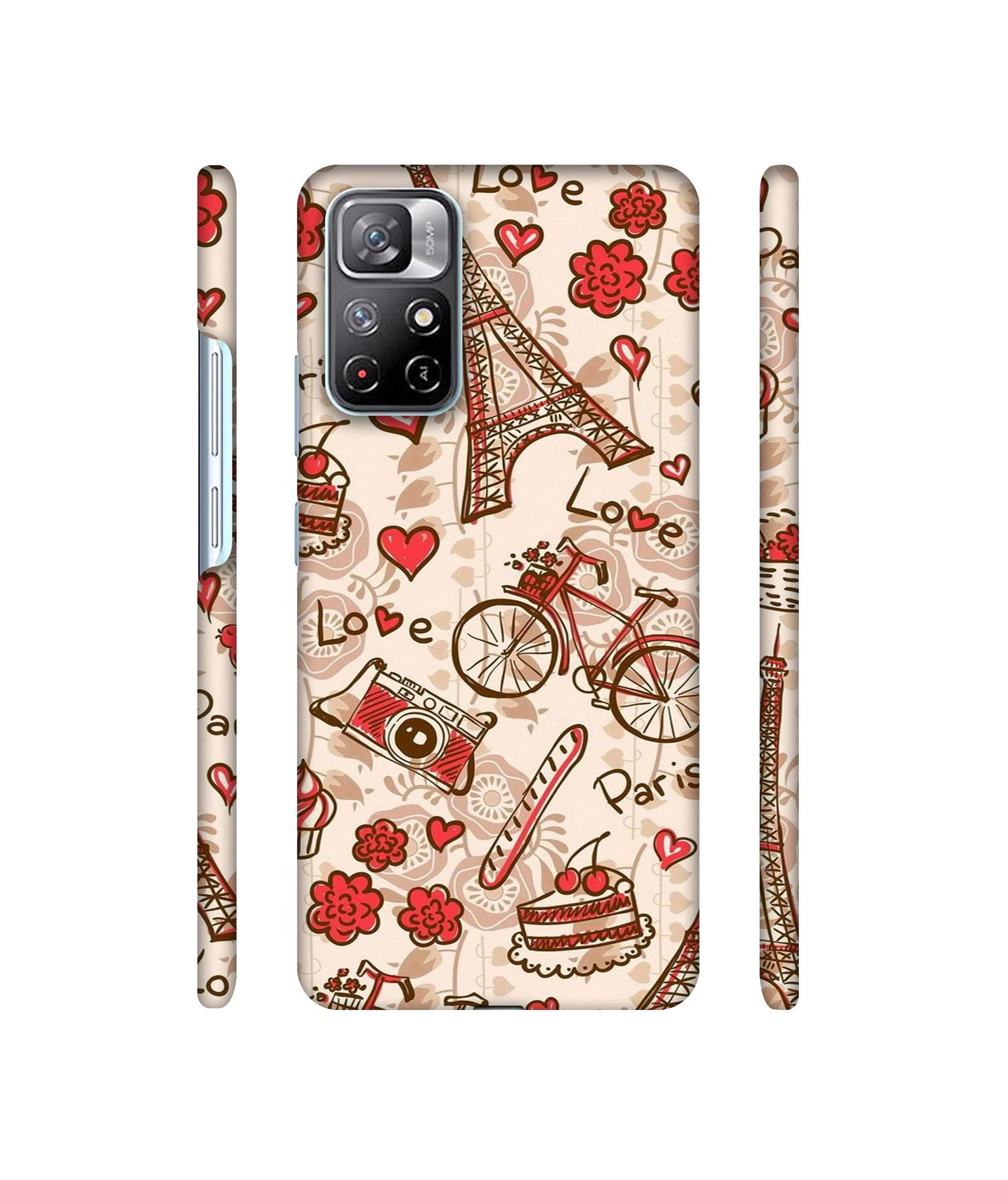 Vintage Paris Designer Hard Back Cover for Mi Redmi Note 11T 5G / Poco M4 Pro 5G