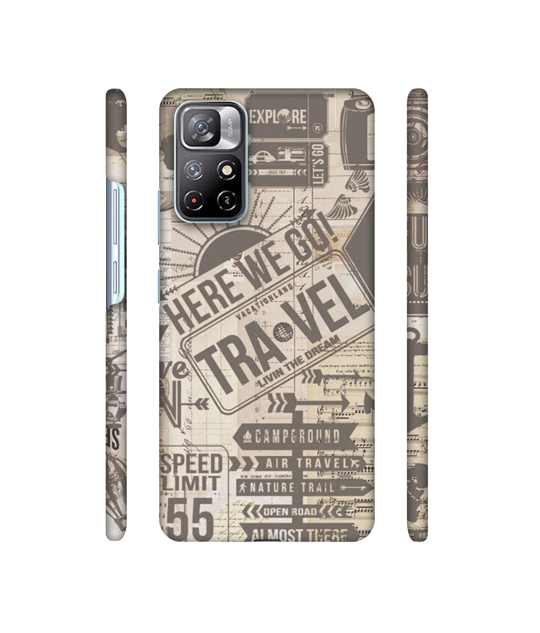 Travel Designer Hard Back Cover for Mi Redmi Note 11T 5G / Poco M4 Pro 5G