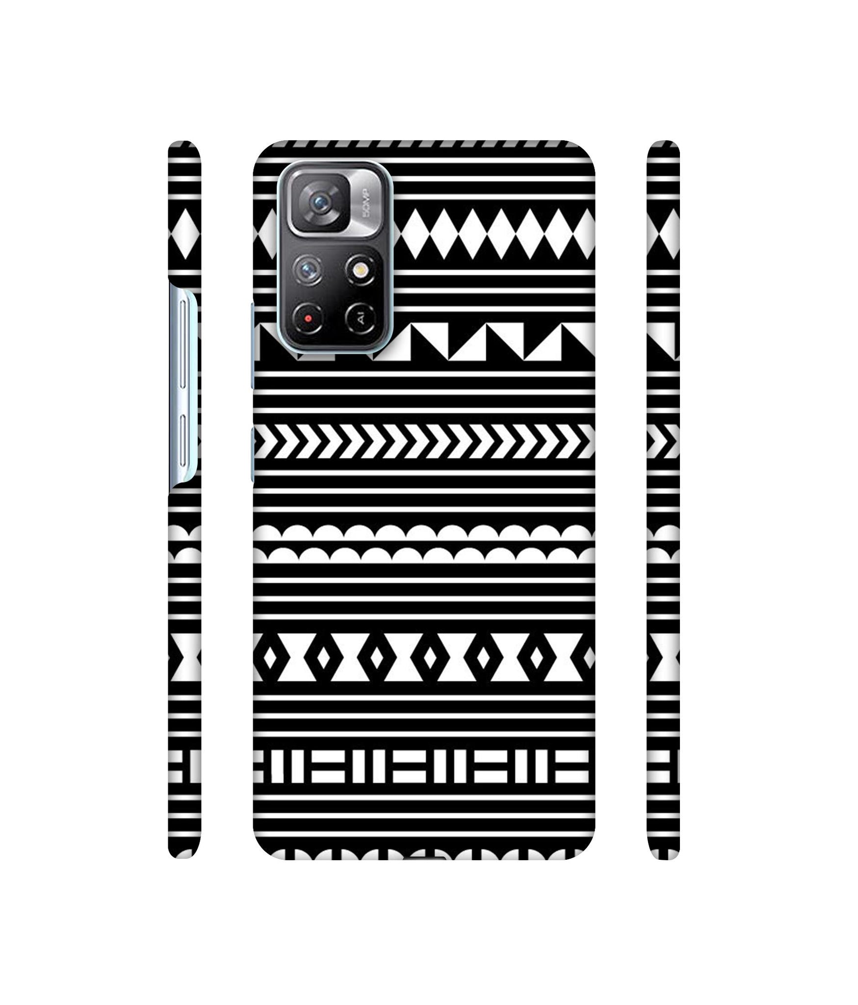 Black Pattern Designer Hard Back Cover for Mi Redmi Note 11T 5G / Poco M4 Pro 5G