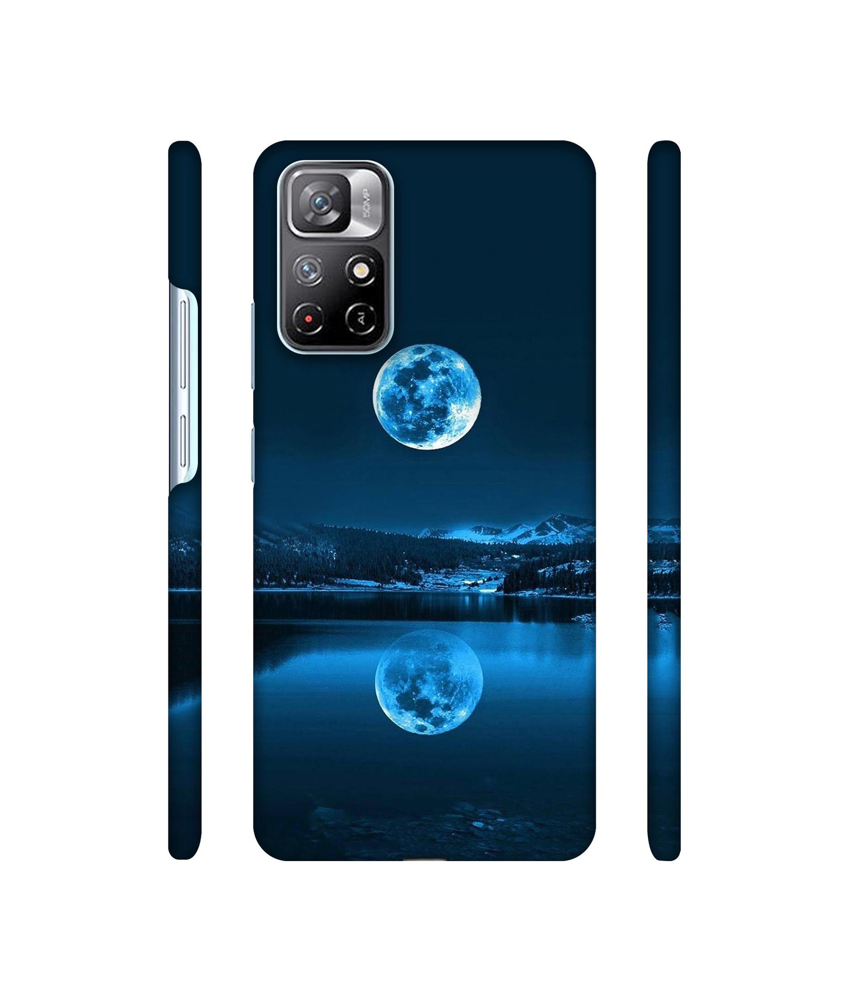 Moon Pattern Print Designer Hard Back Cover for Mi Redmi Note 11T 5G / Poco M4 Pro 5G