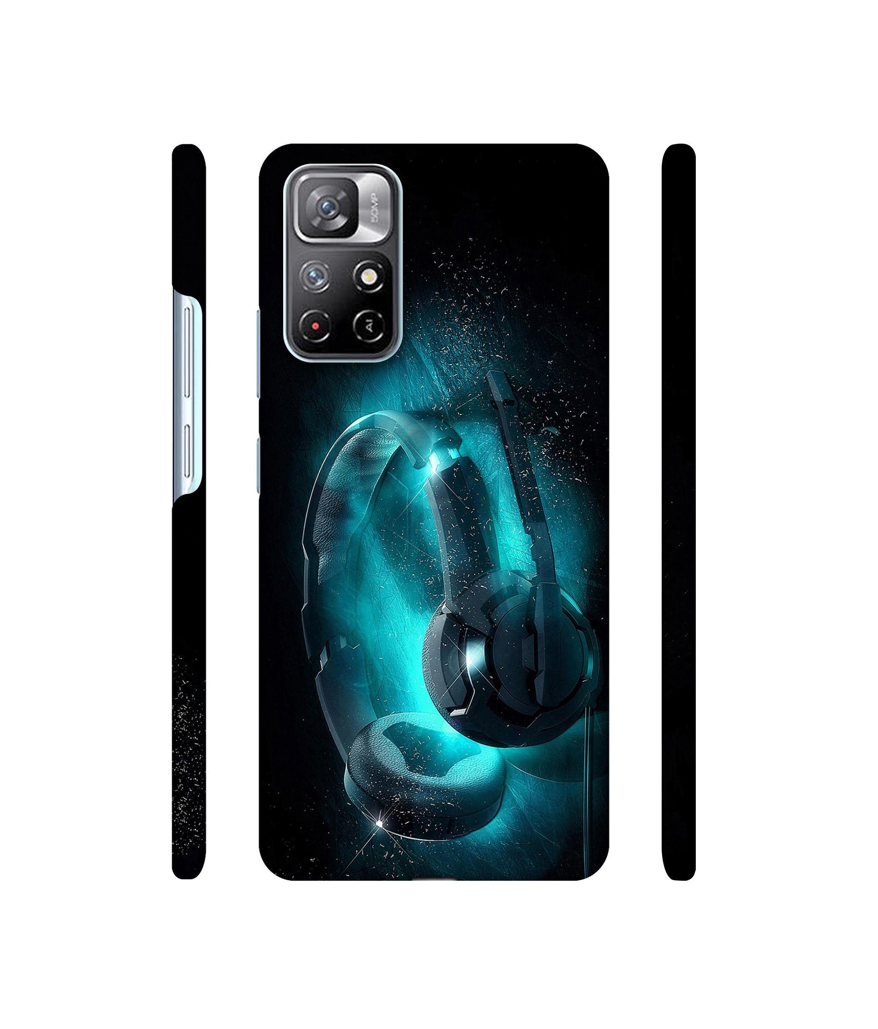 Cool Headphone Designer Hard Back Cover for Mi Redmi Note 11T 5G / Poco M4 Pro 5G