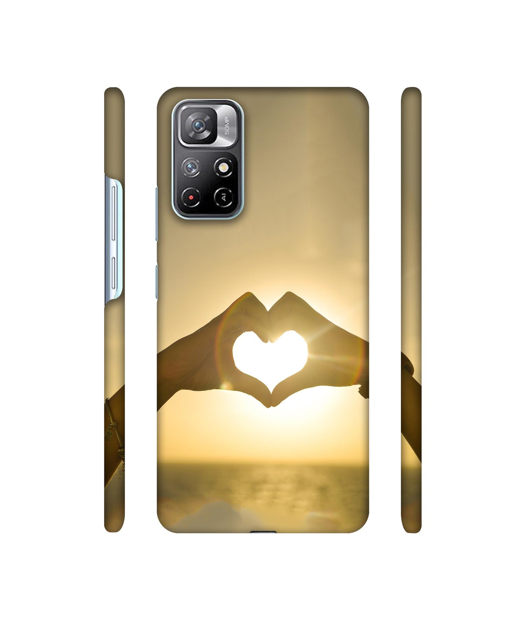 Heart in Hand Shape Designer Hard Back Cover for Mi Redmi Note 11T 5G / Poco M4 Pro 5G